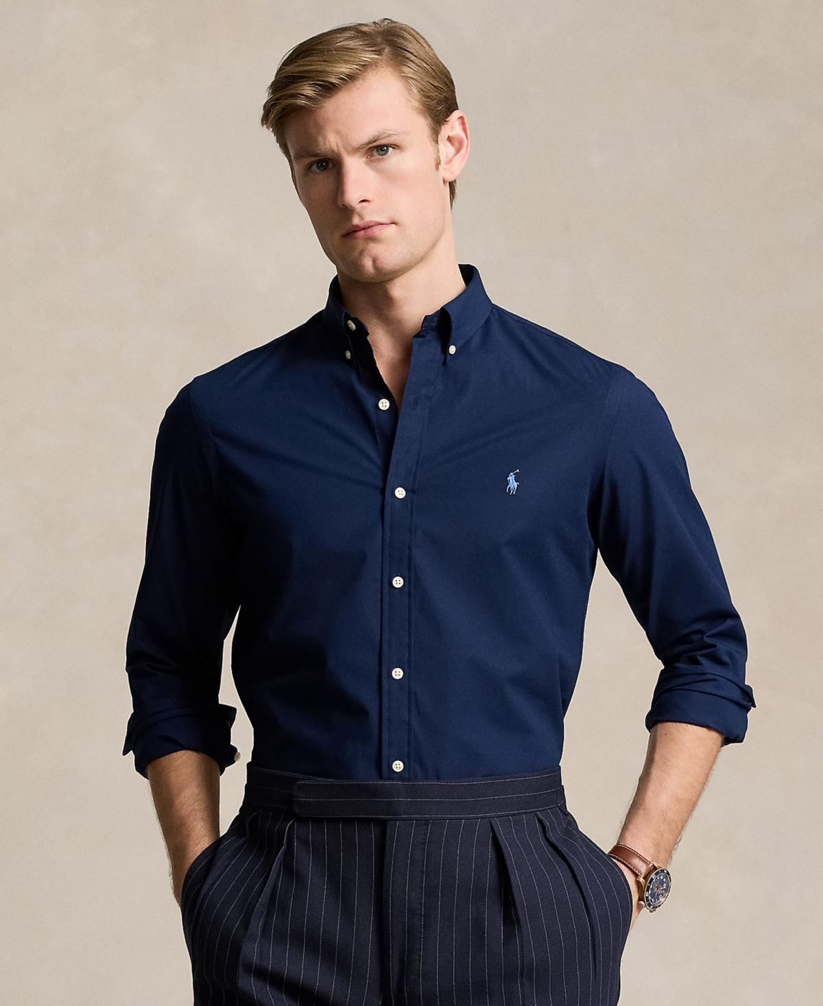 POLO RALPH LAUREN Camicia Bd In Popeline Stretch Slim-fit Shirt In Blue Product Image