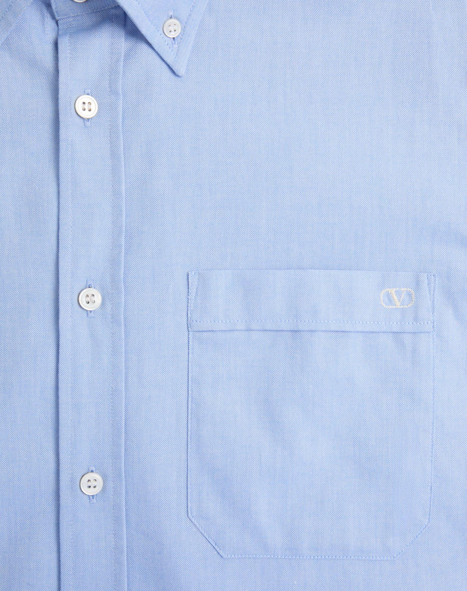 Cotton Oxford Shirt With Vlogo Embroidery Product Image