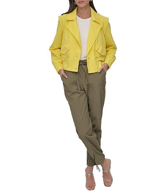 DKNY by Donna Karan Notch Collar Crop Trench Jacket Product Image