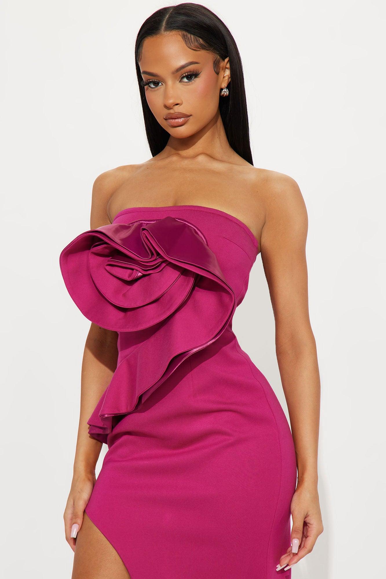 Ciara Floral Maxi Dress - Magenta Product Image