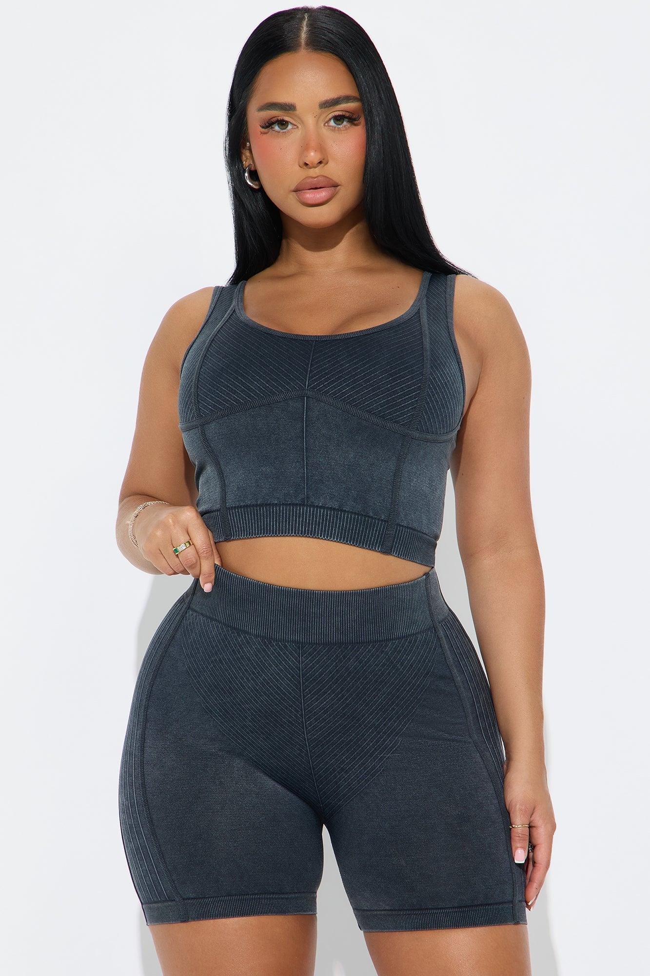 Carrie Seamless Short Set - Black Product Image