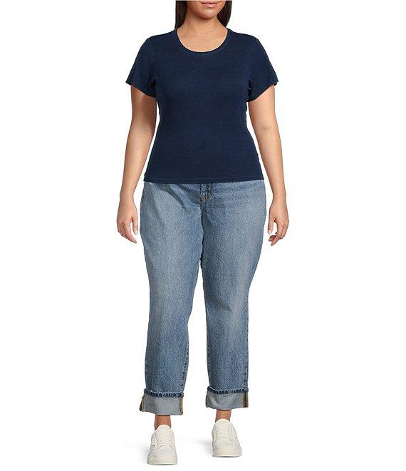 Good American Plus Good Classic Mid-Rise Slim Straight Jeans Product Image