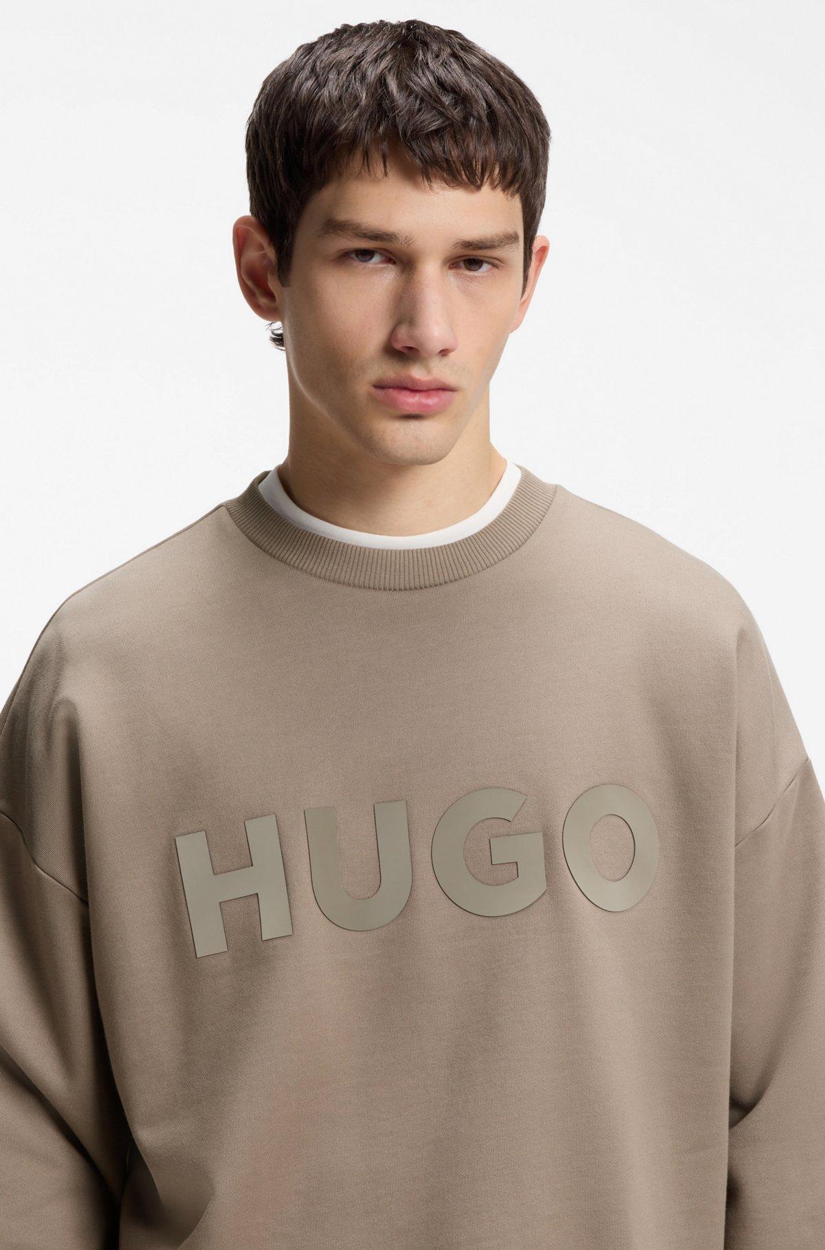 Oversize-fit sweatshirt in cotton terry with tonal logo Product Image