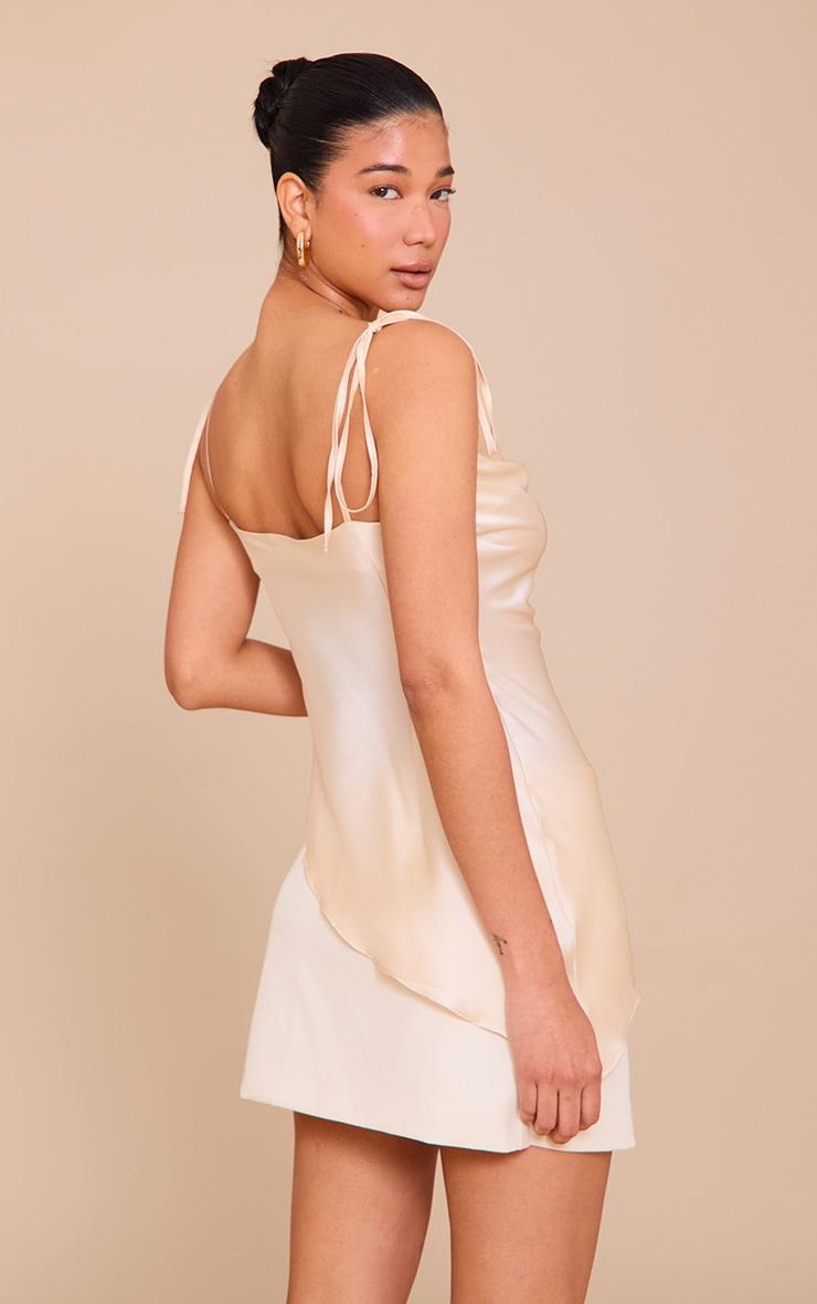 Champagne Satin Sheer Asymmetric Cami Product Image