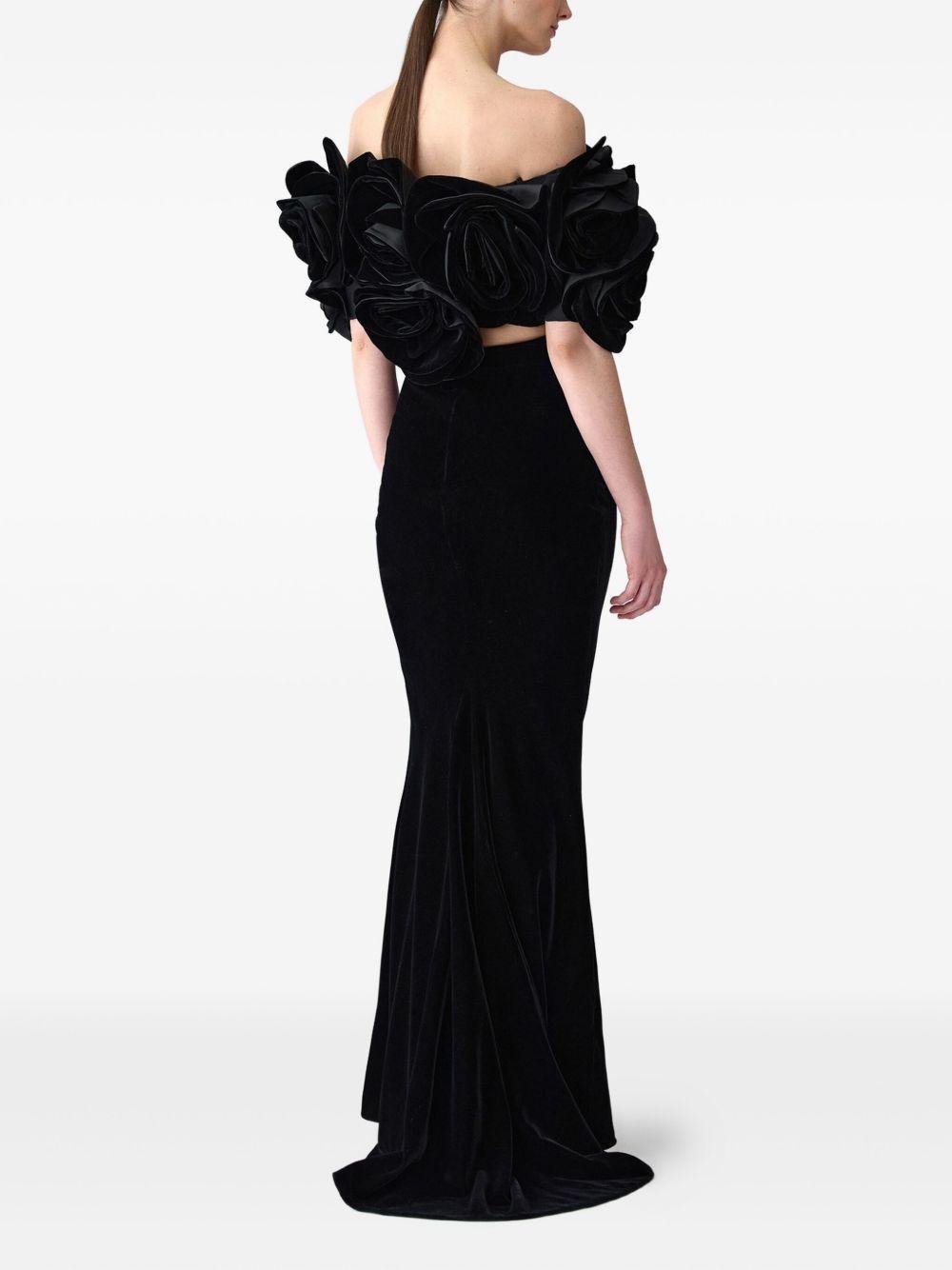 high-waisted velvet skirt Product Image