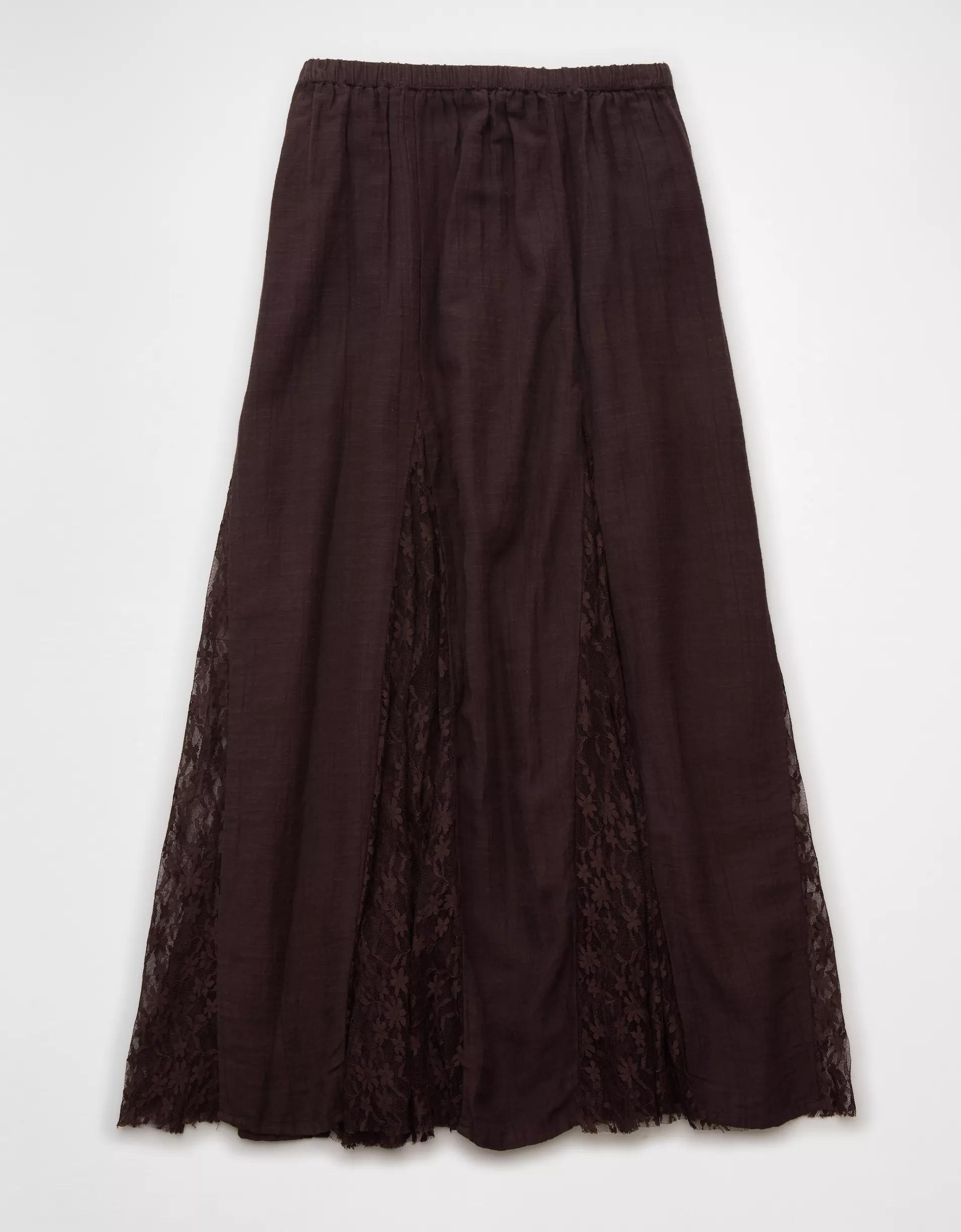 AE High-Waisted Lace Detail Maxi Skort Product Image