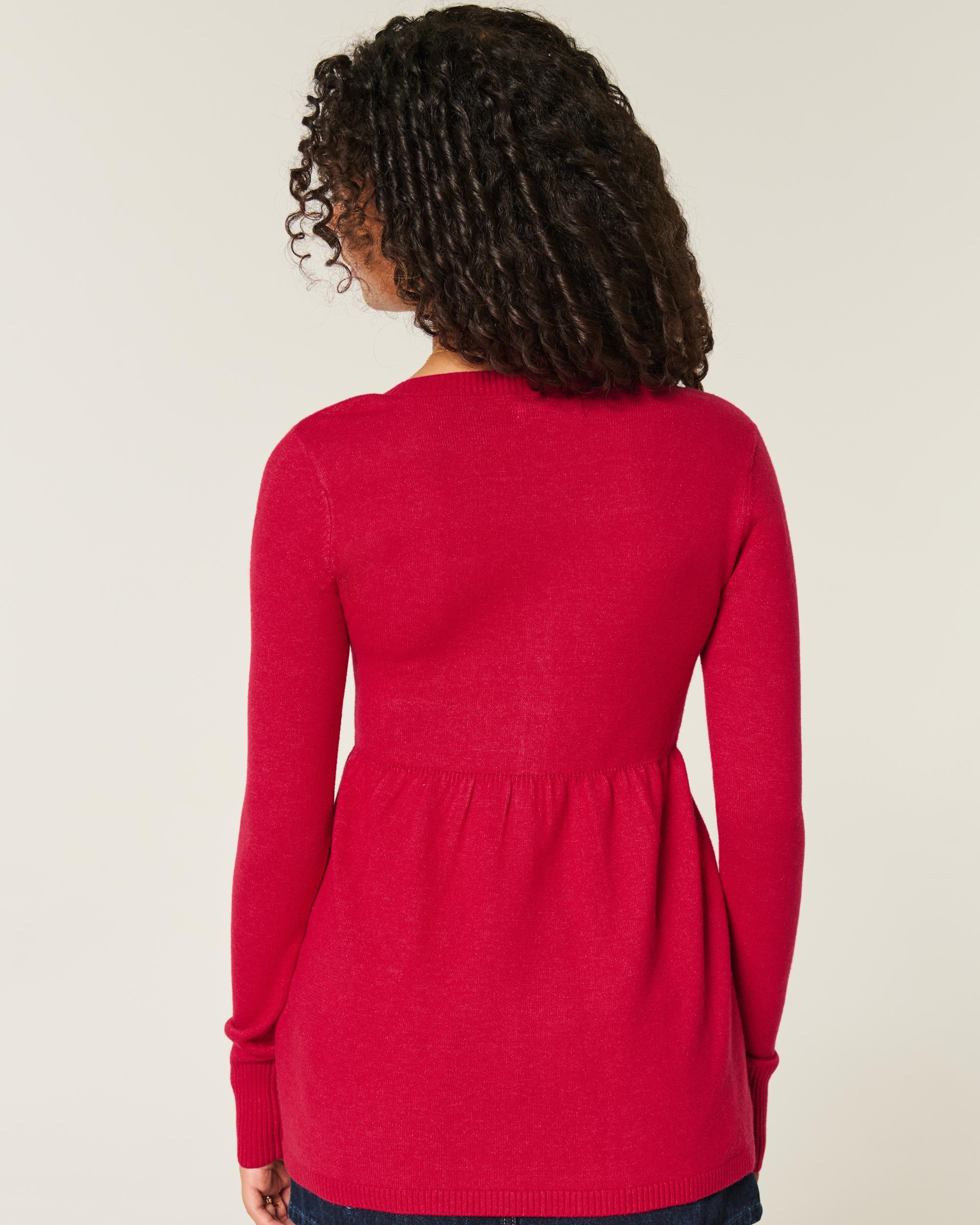 Easy Cable-Knit Babydoll Sweater Product Image