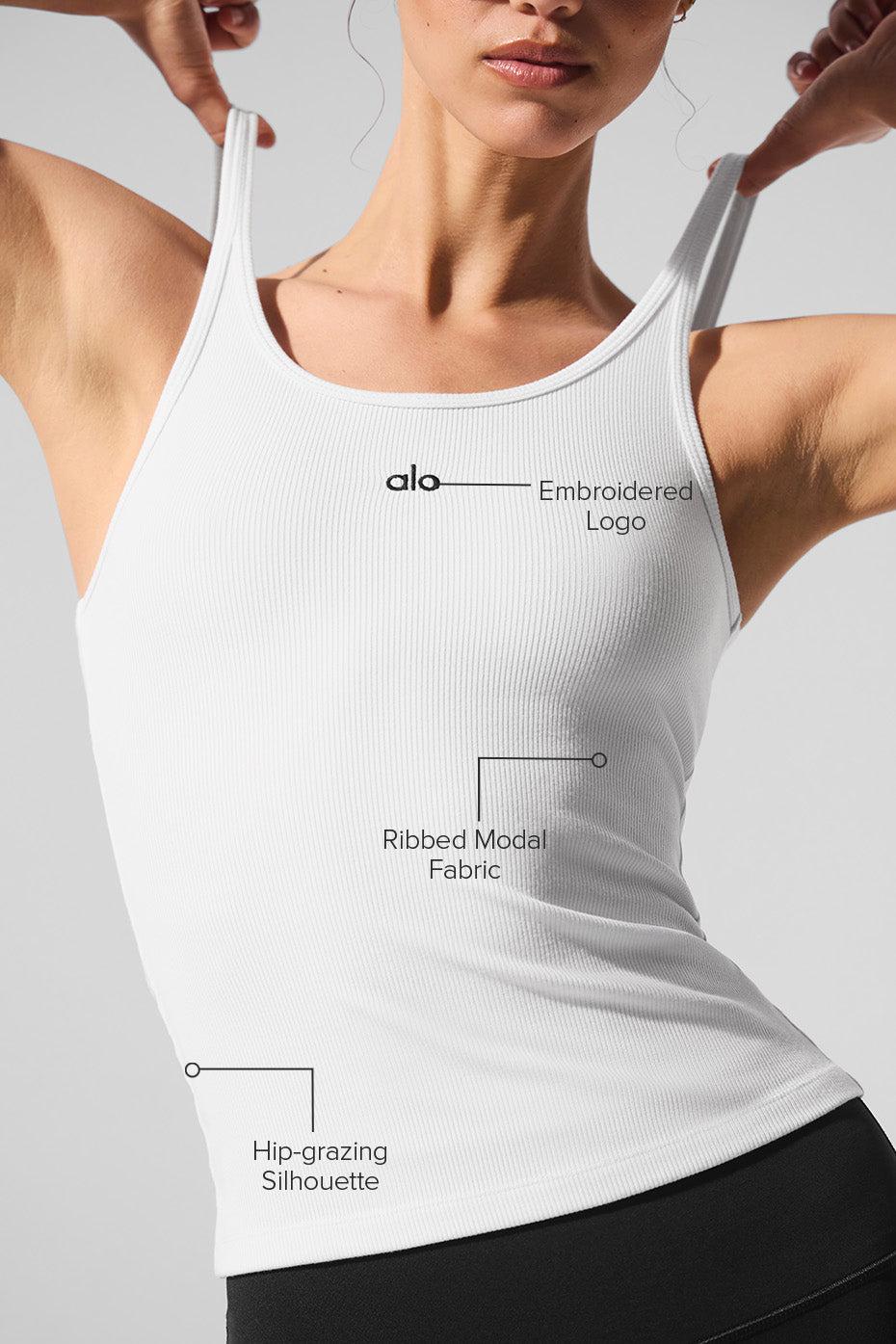 Ribbed Prosper Tank - White Female Product Image