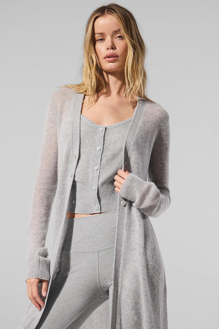 Sheer Cashmere Long Cardigan - Athletic Heather Grey Product Image