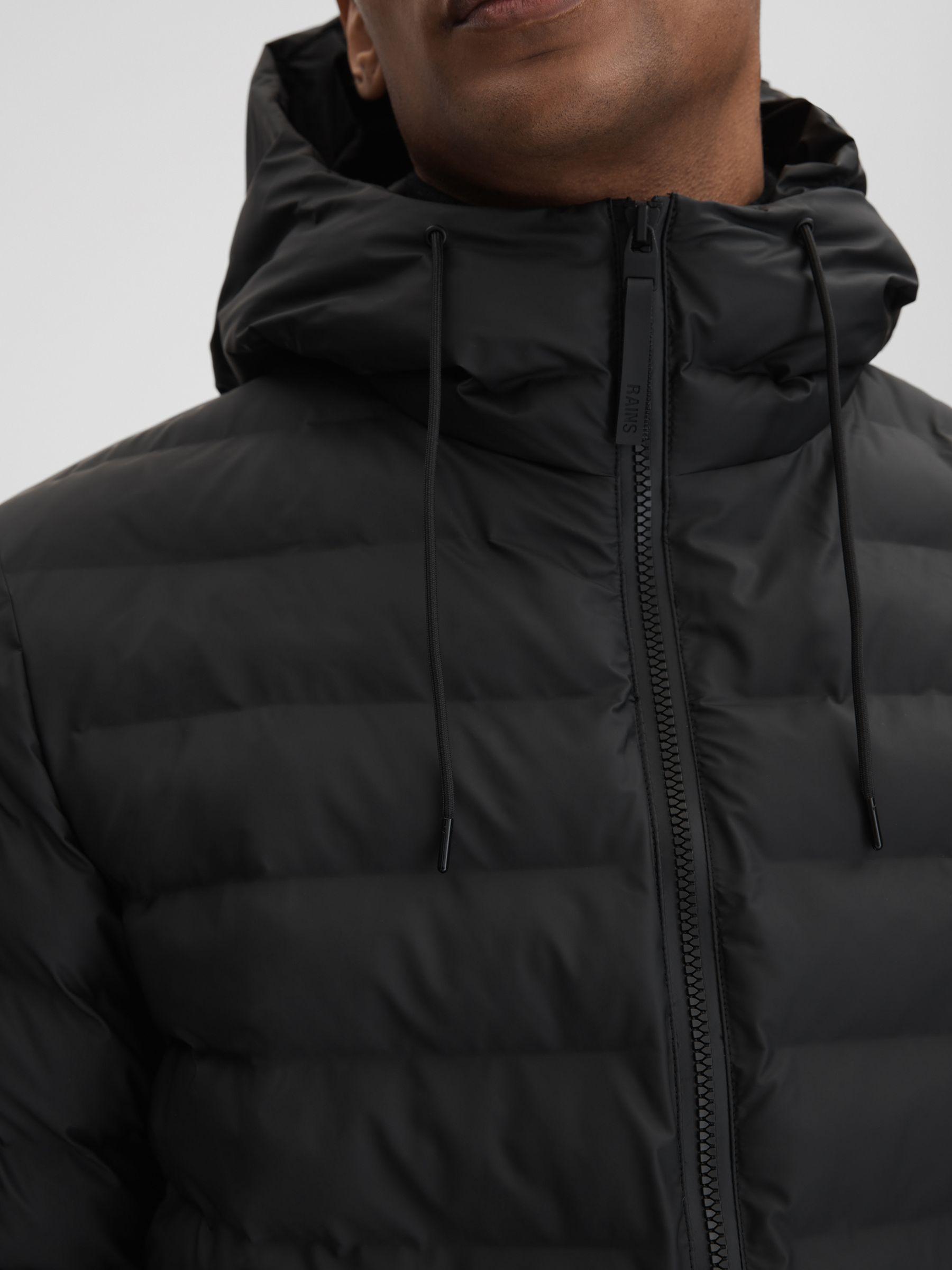 Rains Hooded Puffer Jacket in Black Product Image