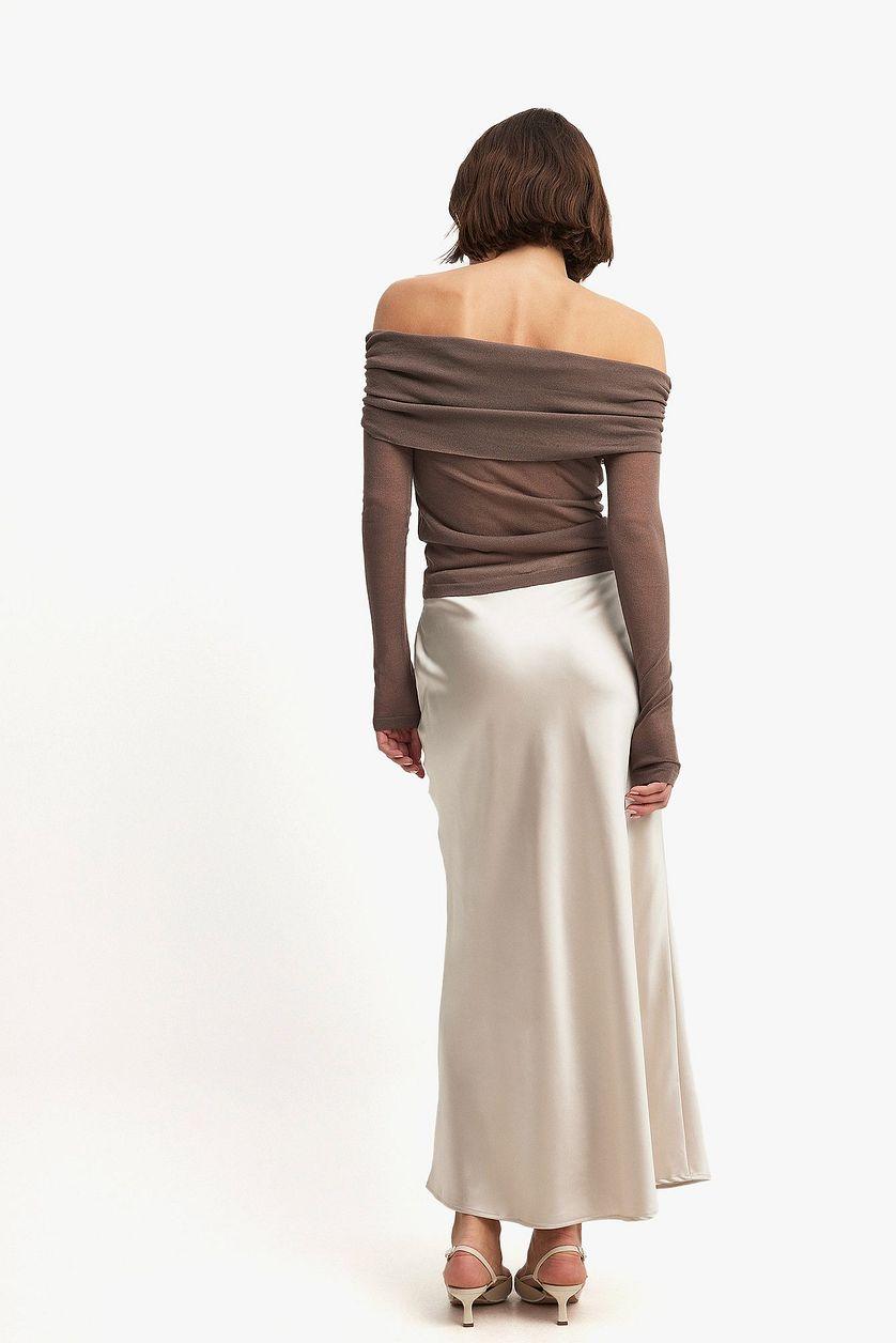 Satin Midi Skirt Product Image