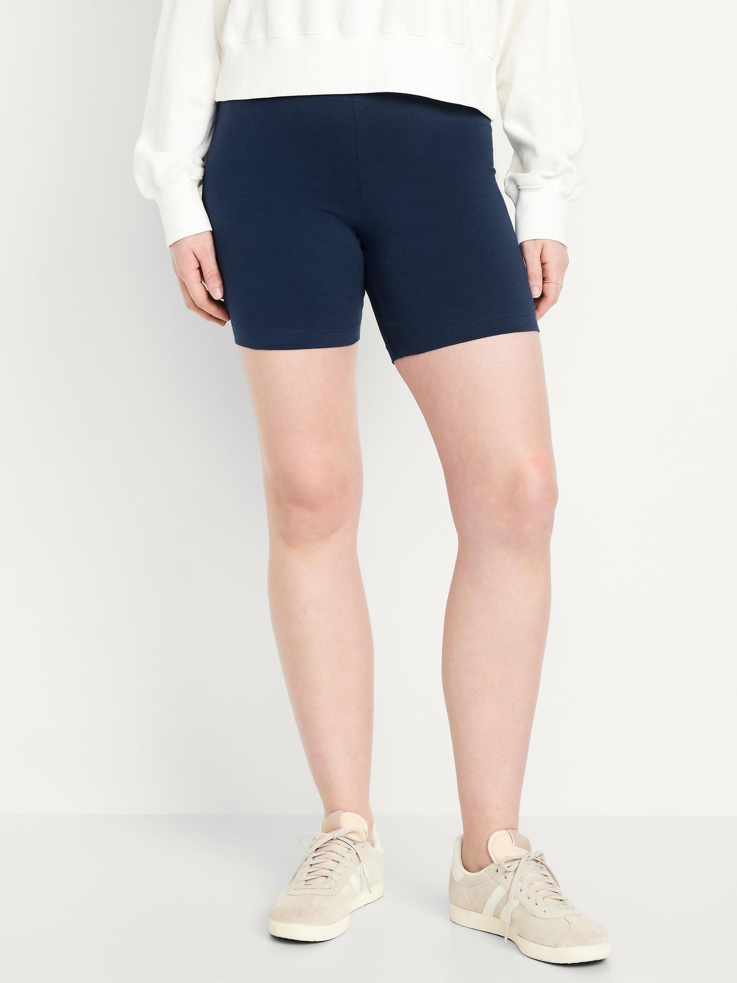 High-Waisted Jersey Biker Shorts -- 6-inch inseam Product Image