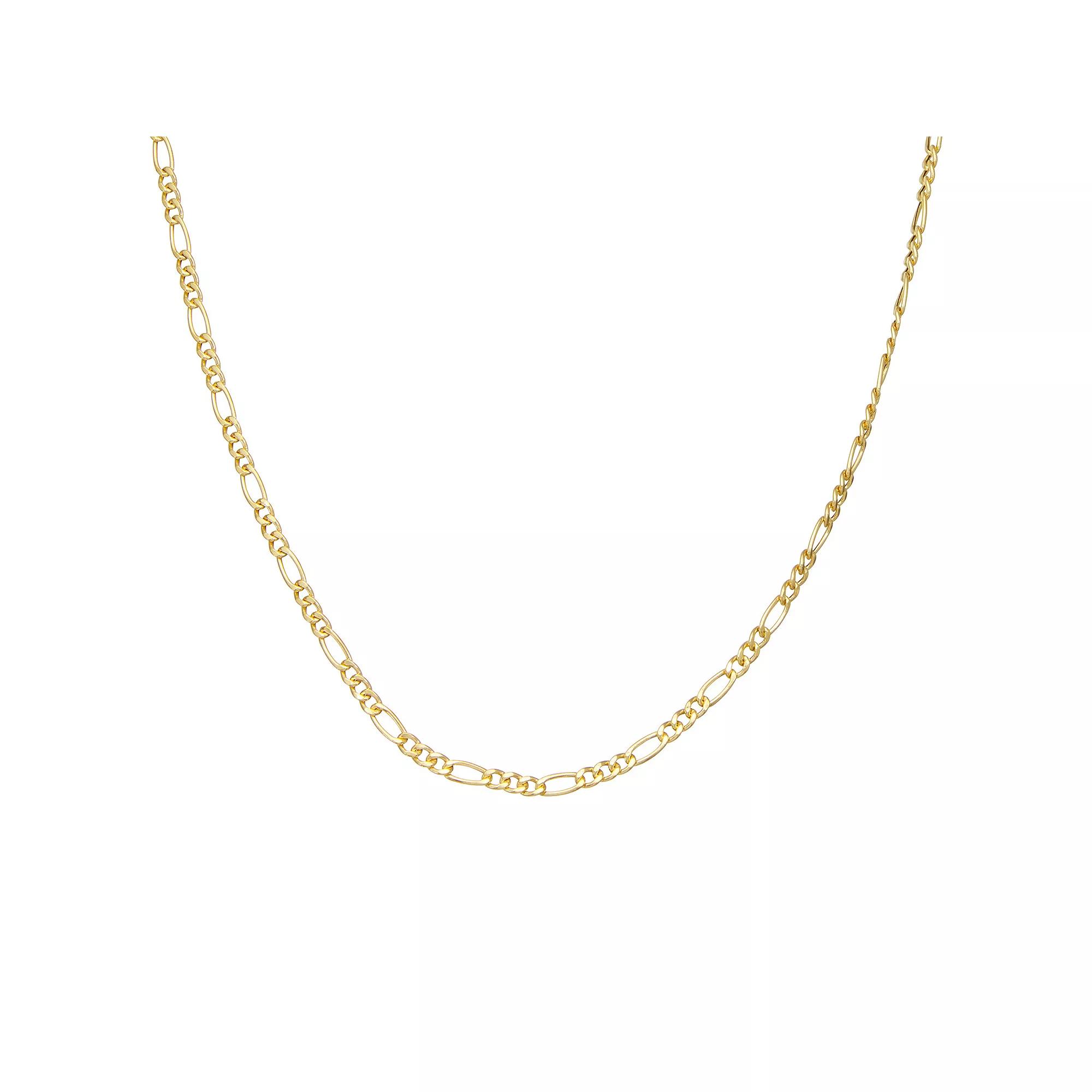 Giorgio di Vicenza Sterling Silver Figaro Chain Necklace, Women's, Size: 22", Gold Tone Product Image