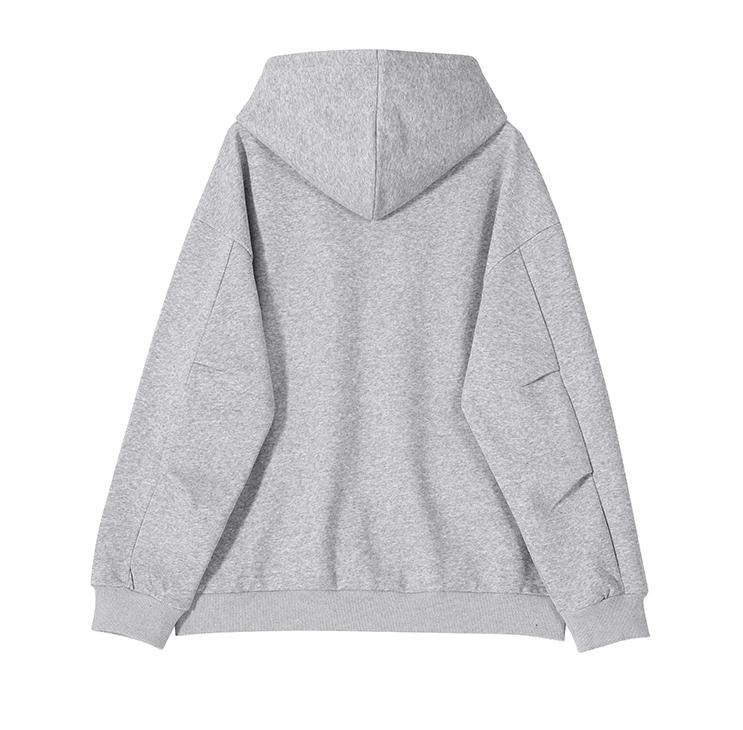 RT No. 11079 GRAY BUTTON-UP HOODIE & WIDE SWEATPANTS Product Image