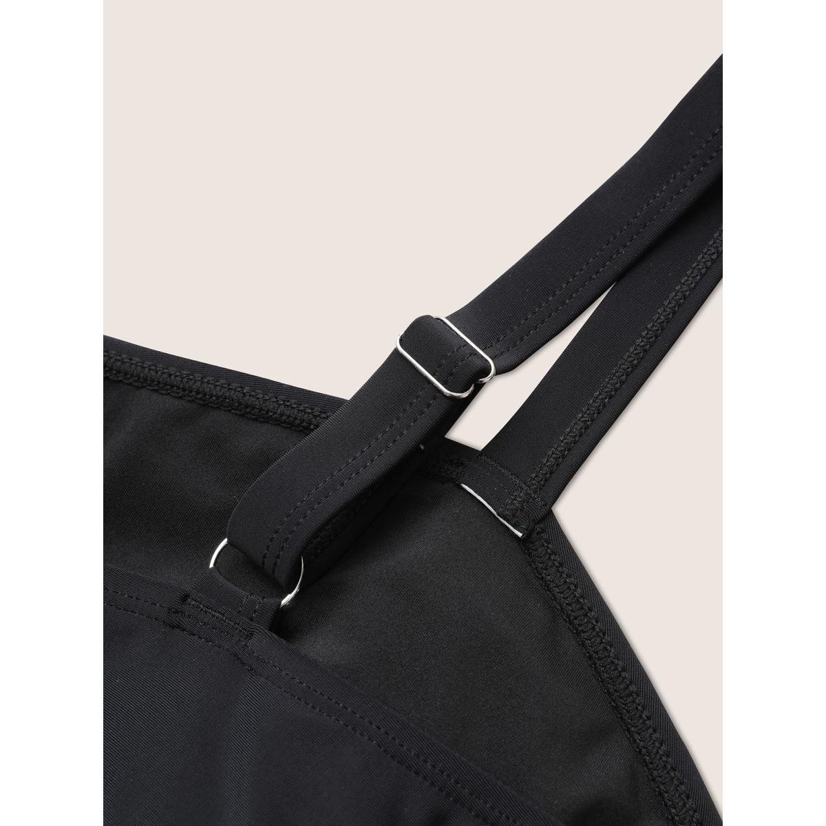 Plus Size Contrast Halter Bowknot Patchwork One Piece Swimsuit Women's Swimwear Teal Beach Non Curve Bathing Suits High stretch One Pieces BloomChic 12/L Product Image