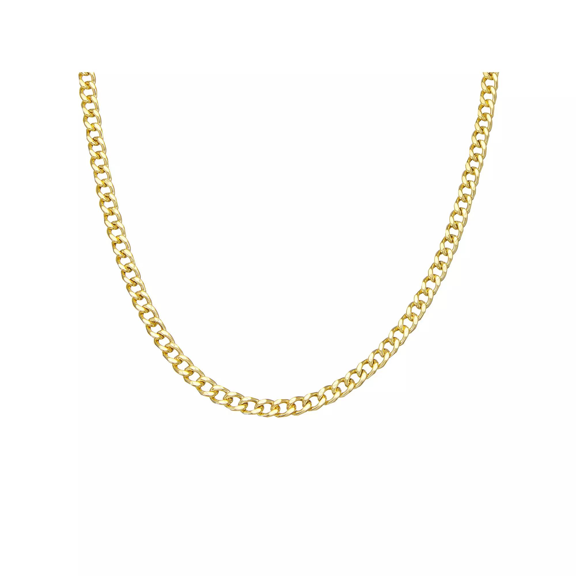Giorgio di Vicenza Sterling Silver Men's Italian Curb Chain Necklace, Size: 20", Gold Tone Product Image