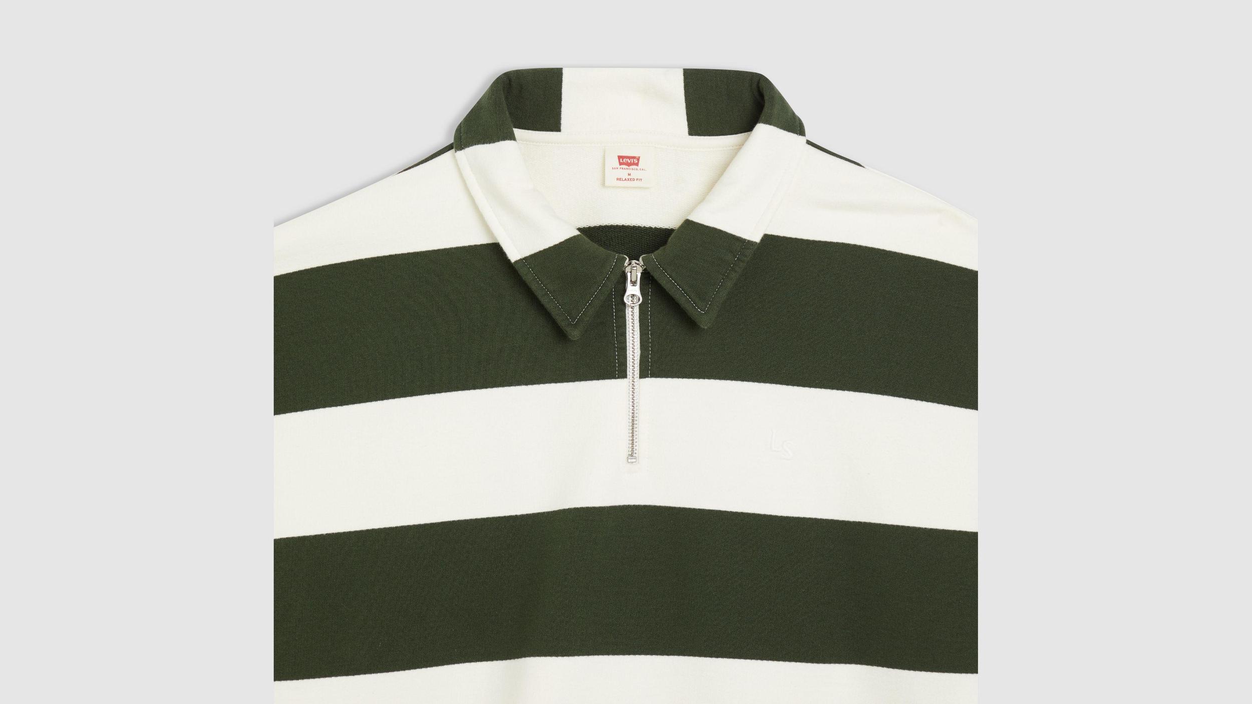 Quarter Zip Collar Crewneck Sweatshirt Product Image