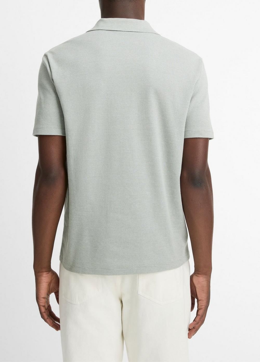 Houndstooth Pima Cotton Johnny-Collar Polo Shirt Product Image