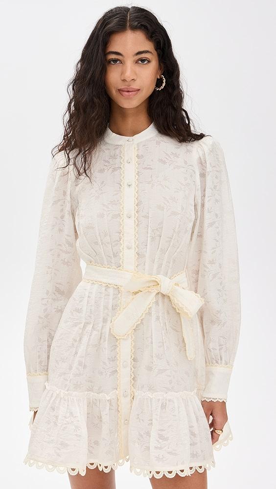 Hemant and Nandita Short Dress with Handcrafted Button and Tie Belt | Shopbop Product Image