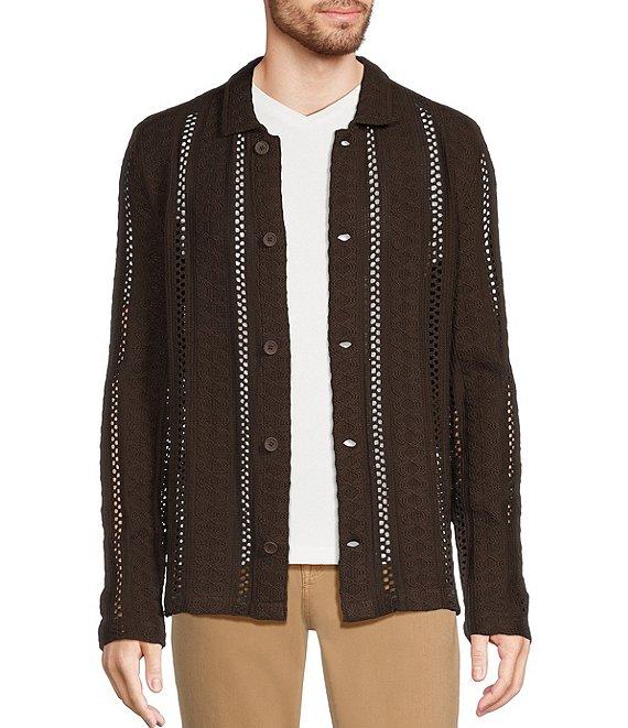 Murano Crocodile World Collection Slim Fit Pointelle Shirt Jacket Product Image