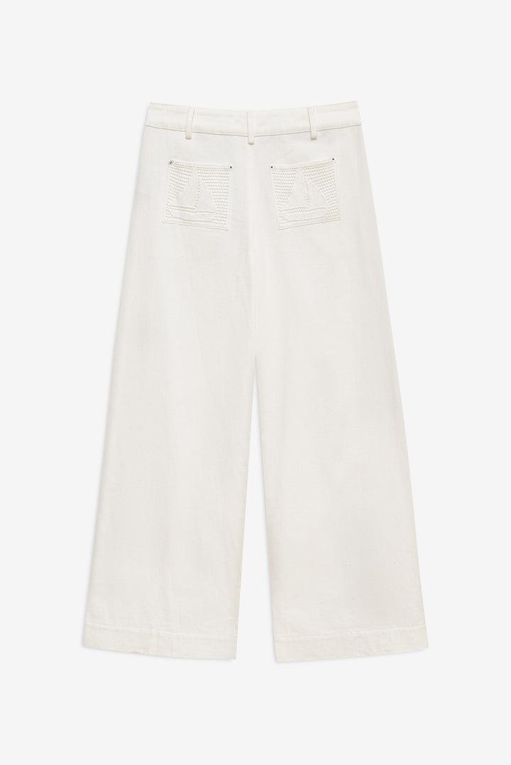 Agnes Denim Pants — White Product Image