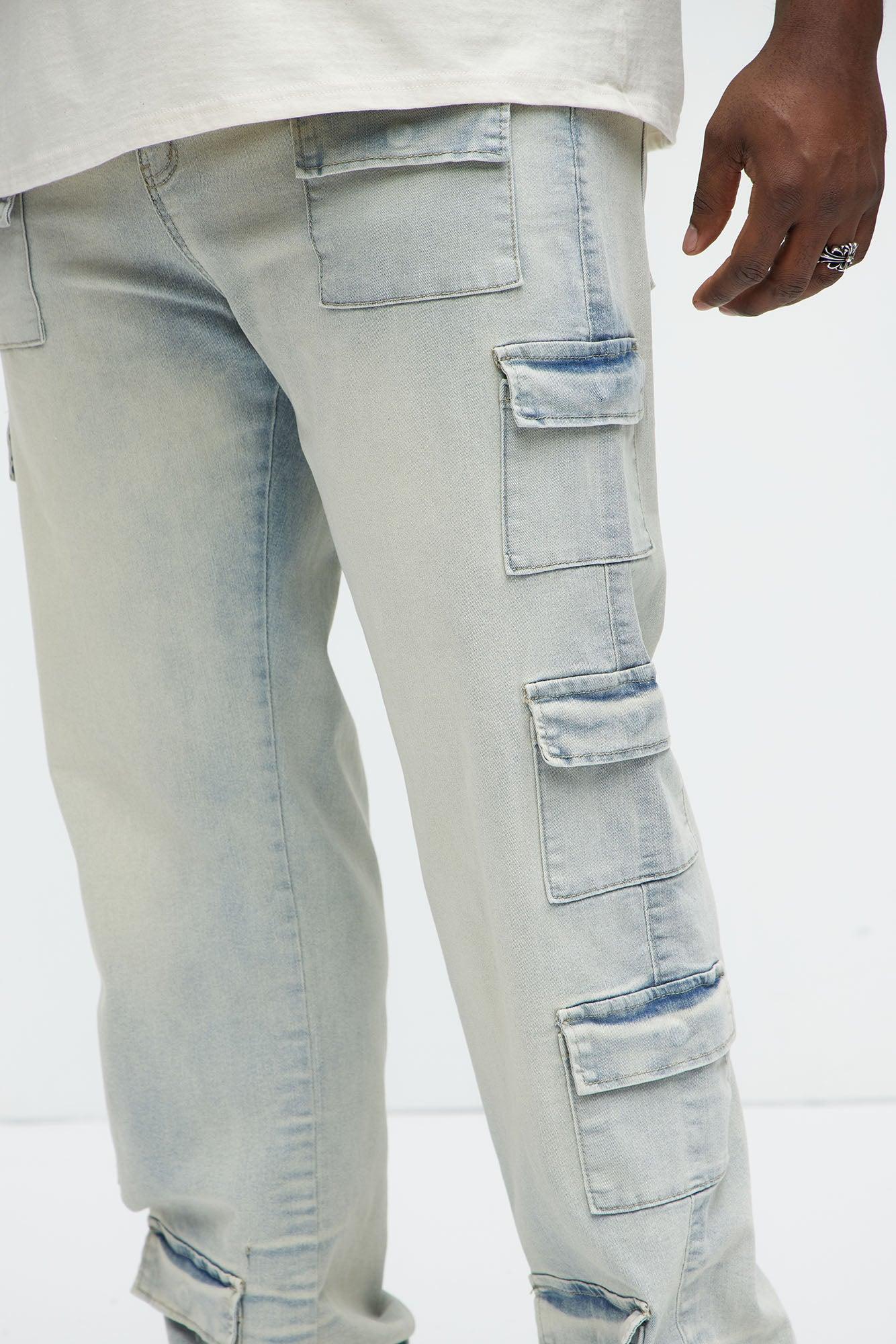 Do It Cargo Straight Jeans - Light Wash Product Image