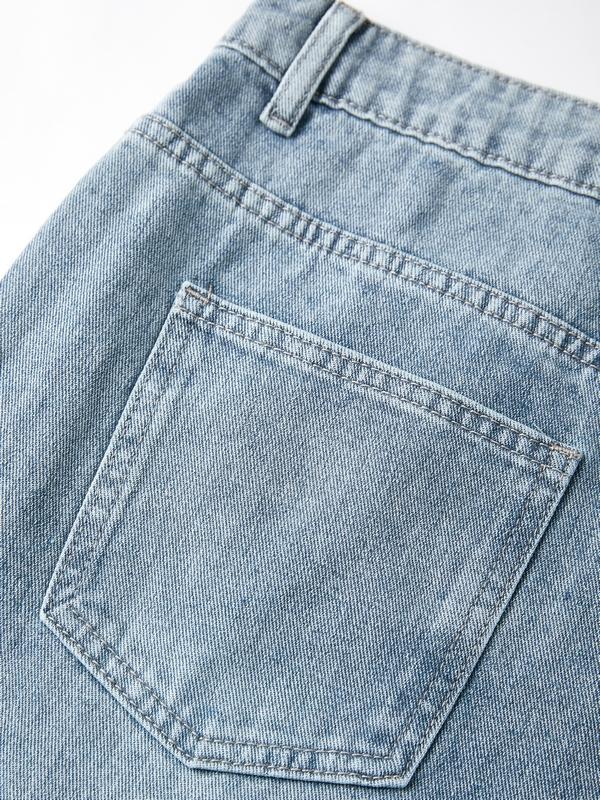 Men's Faded Patchwork Distressed Loose Jeans Product Image