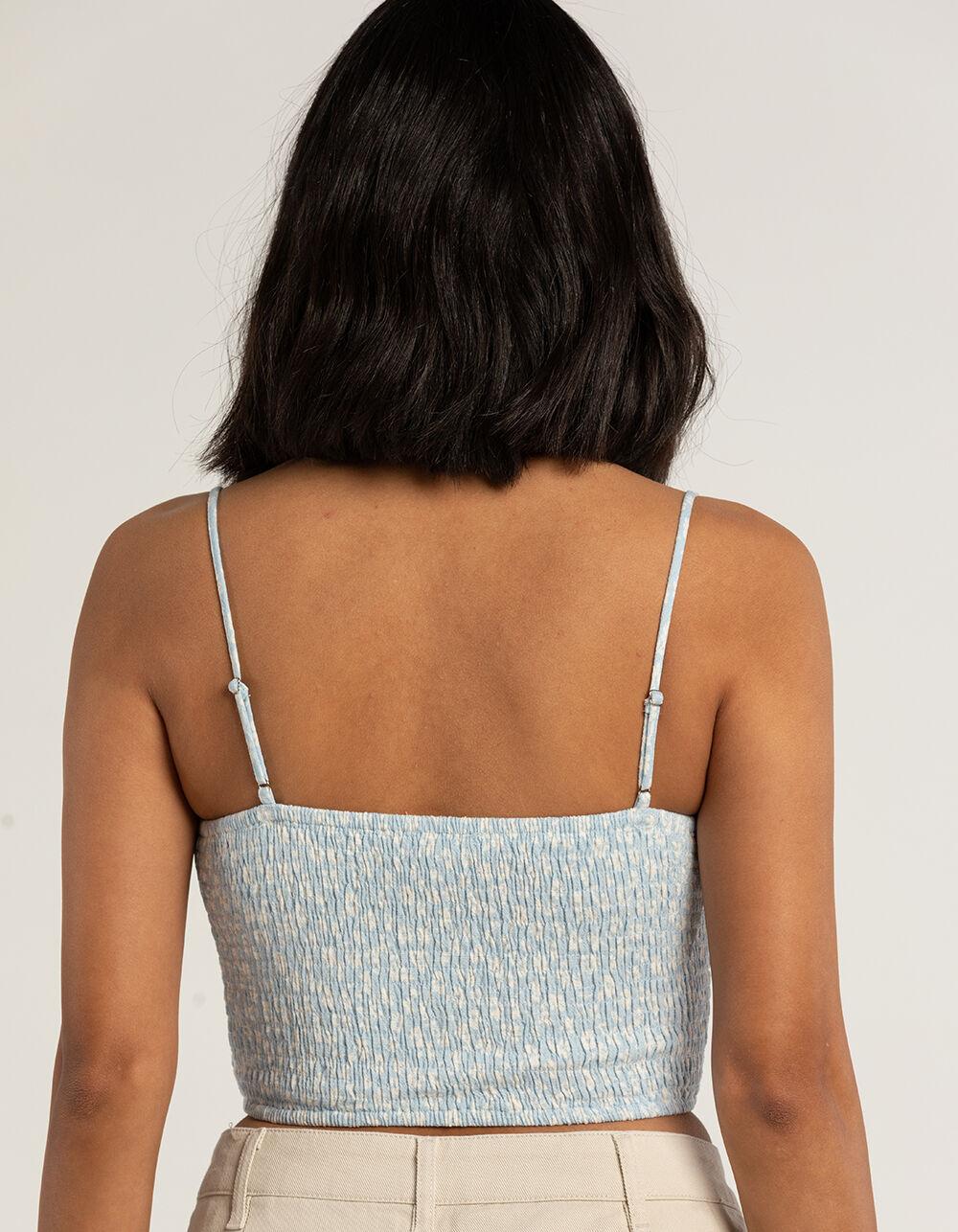 RSQ Womens Ditsy Smock Corset Top - LIGHT BLUE Product Image