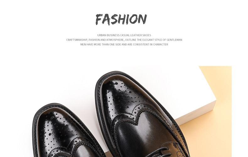 Lace-Up Wingtip Brogue Derby Shoes Product Image
