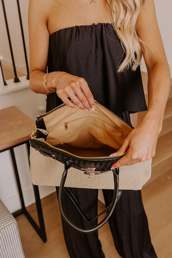 Coastal Travels Woven Tote in Black Product Image