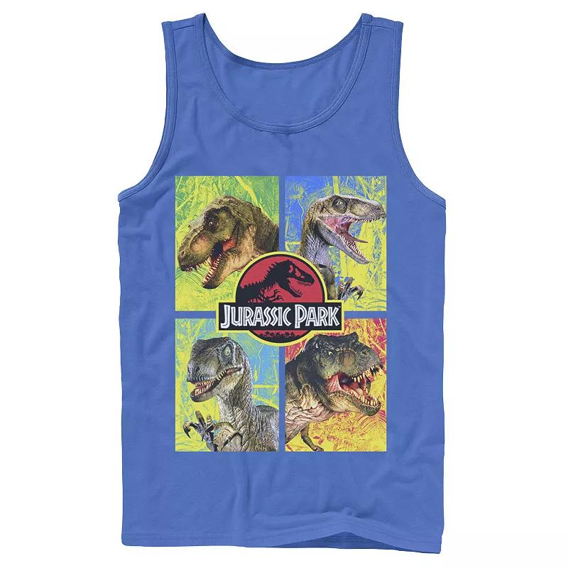 Men's Jurassic Park Four Different Dinosaur Faces Tank Top,  Product Image