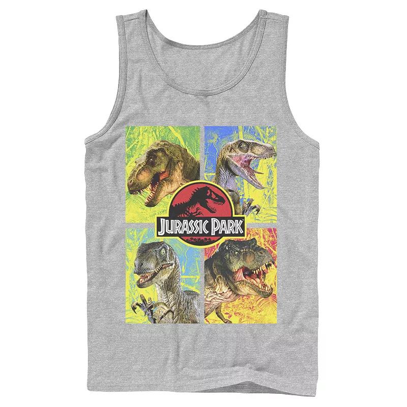 Men's Jurassic Park Four Different Dinosaur Faces Tank Top,  Product Image