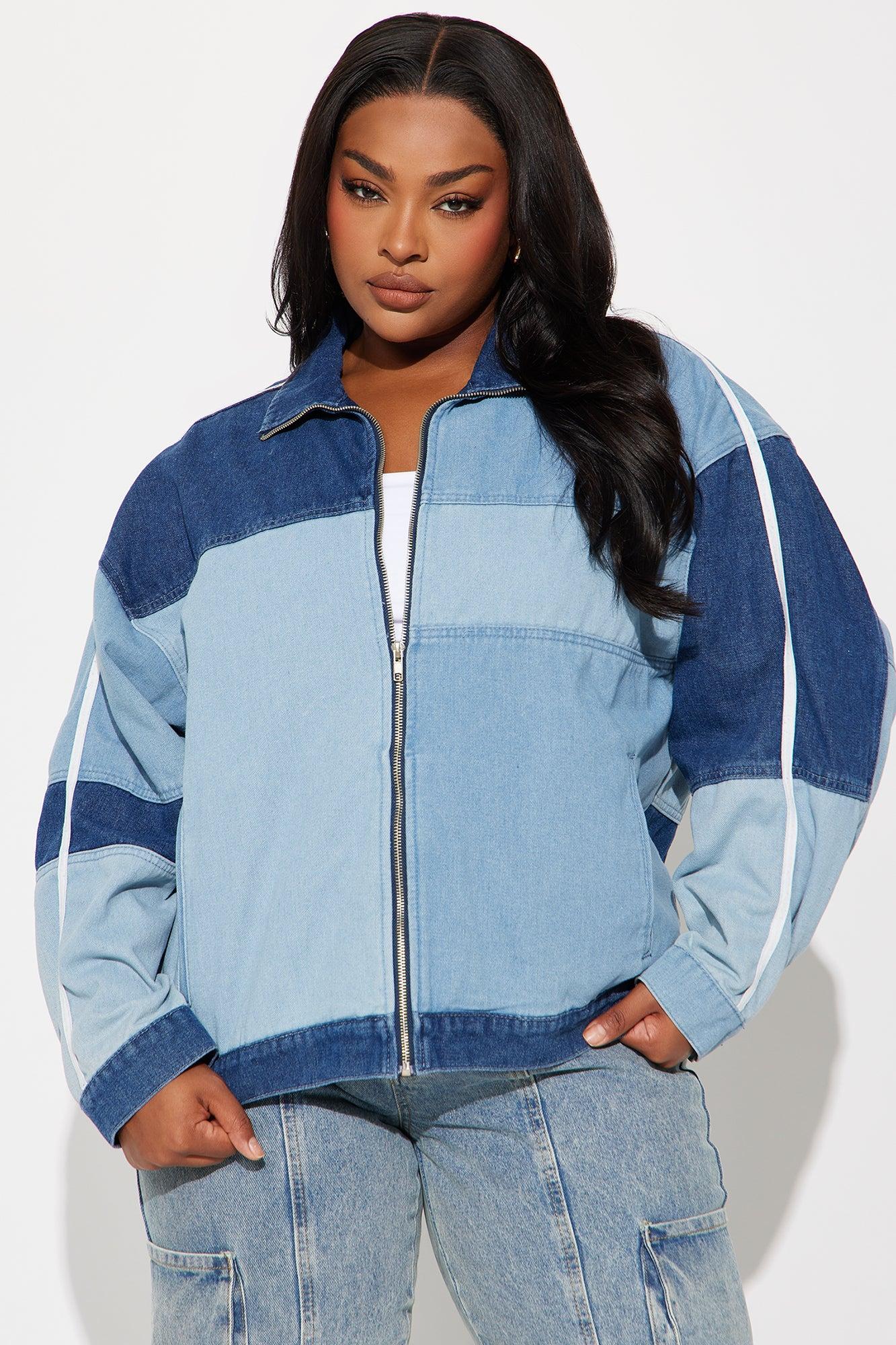 Nina Patchwork Denim Jacket - Light Wash Product Image