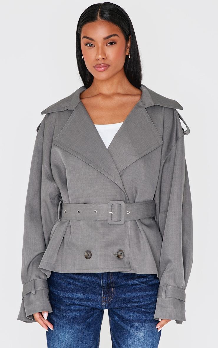 Grey Classic Grazer Length Trench Coat Product Image