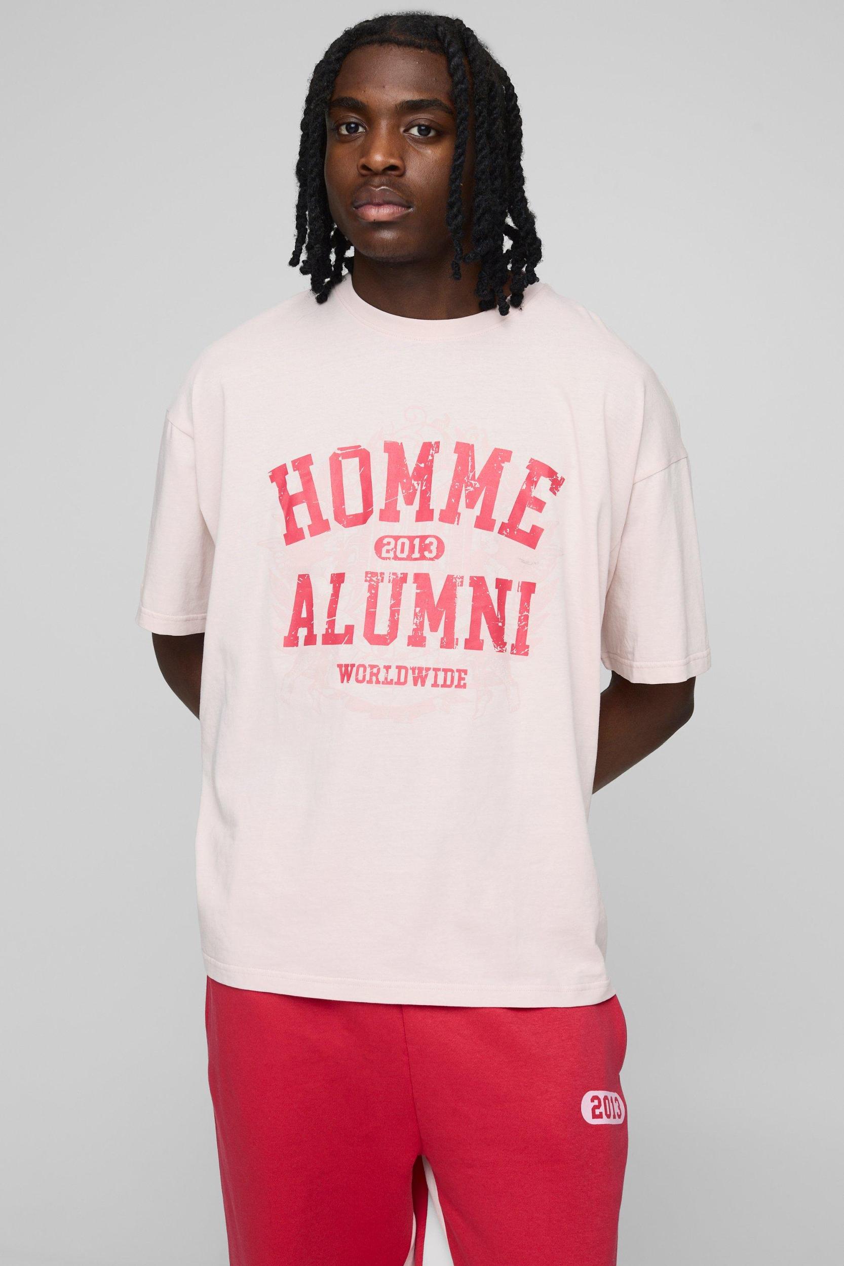 Oversized Homme T-Shirt & Gusset Sweatpants Long Set | boohooMAN USA Product Image