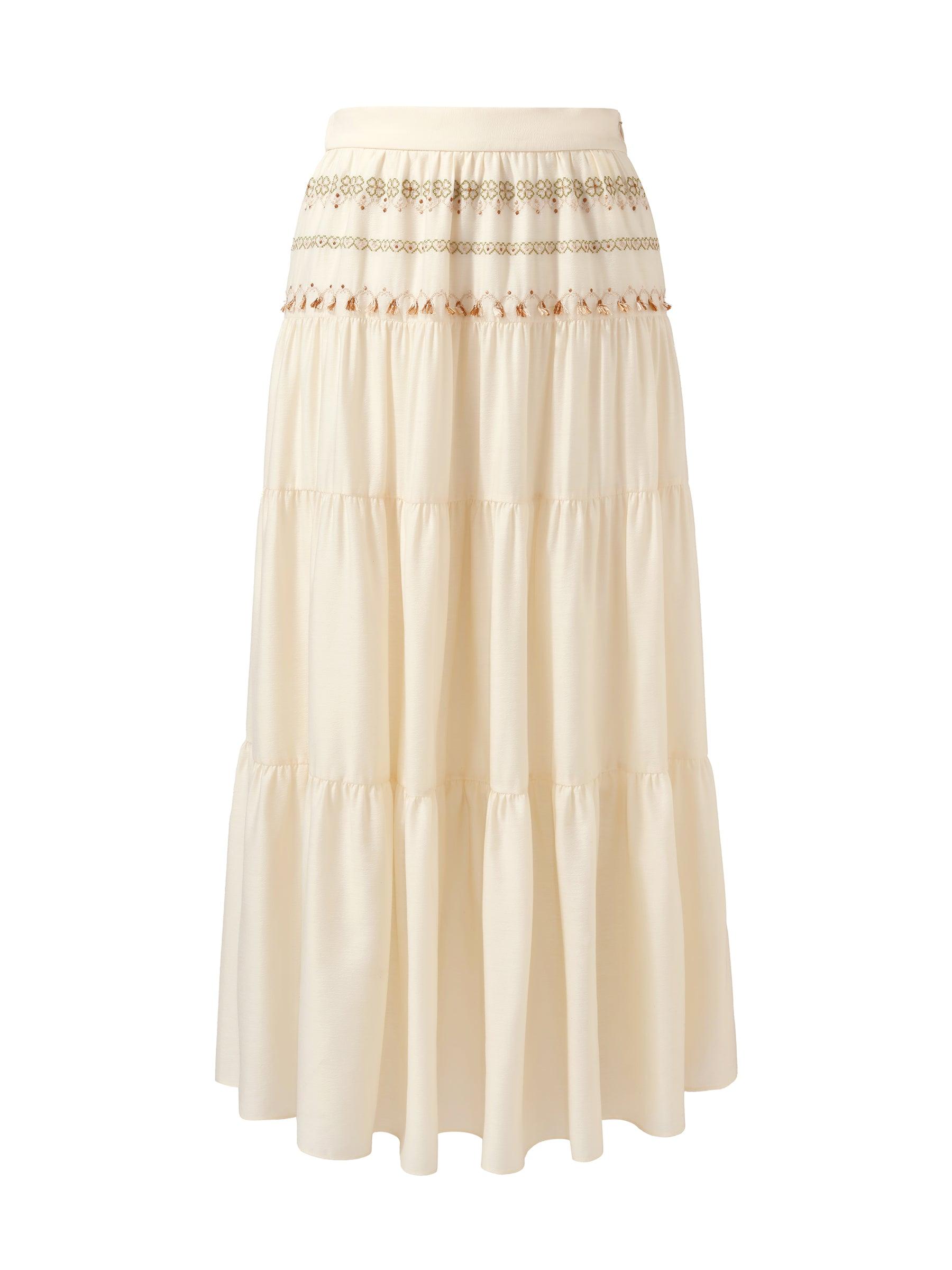 Acetate Blend Women Embroidered Skirt Product Image