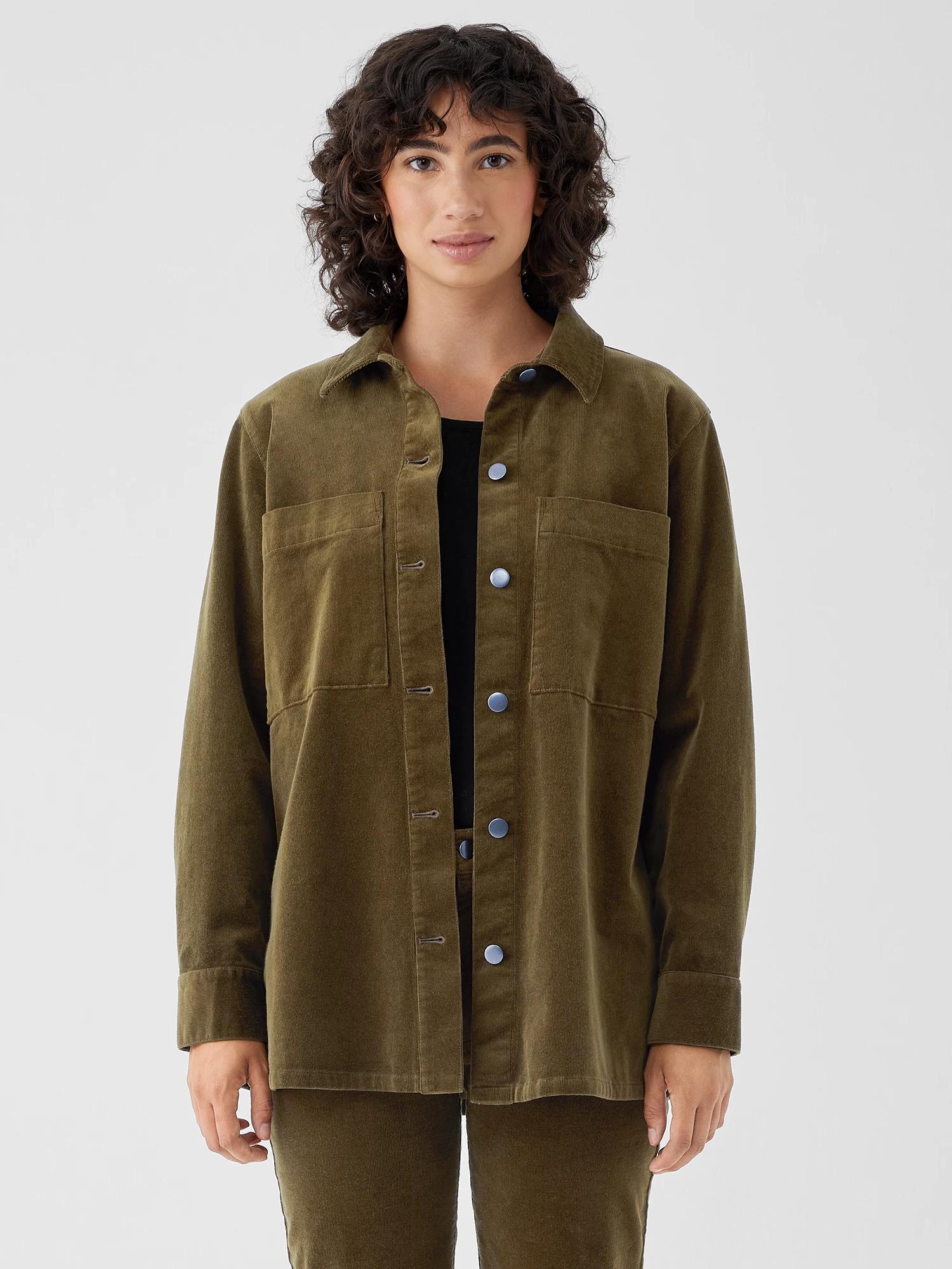 Organic Cotton Stretch Corduroy Shirt Jacket Product Image