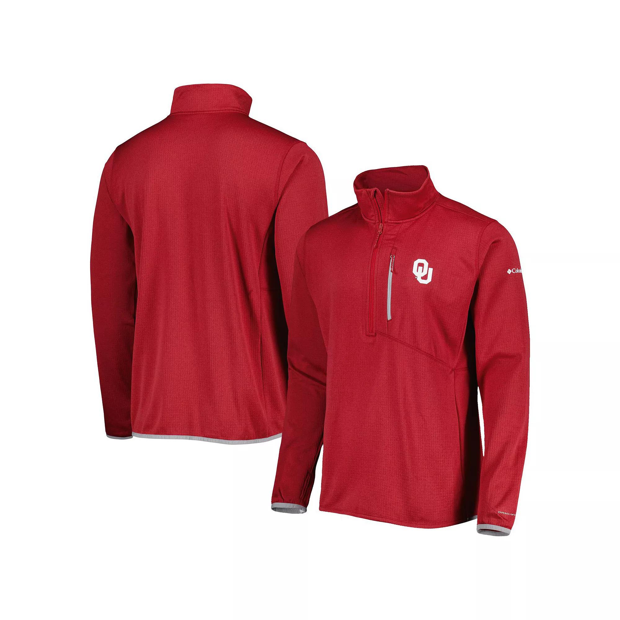 Men's Columbia Crimson Oklahoma Sooners Park View Omni-Wick Half-Zip Top,  Product Image