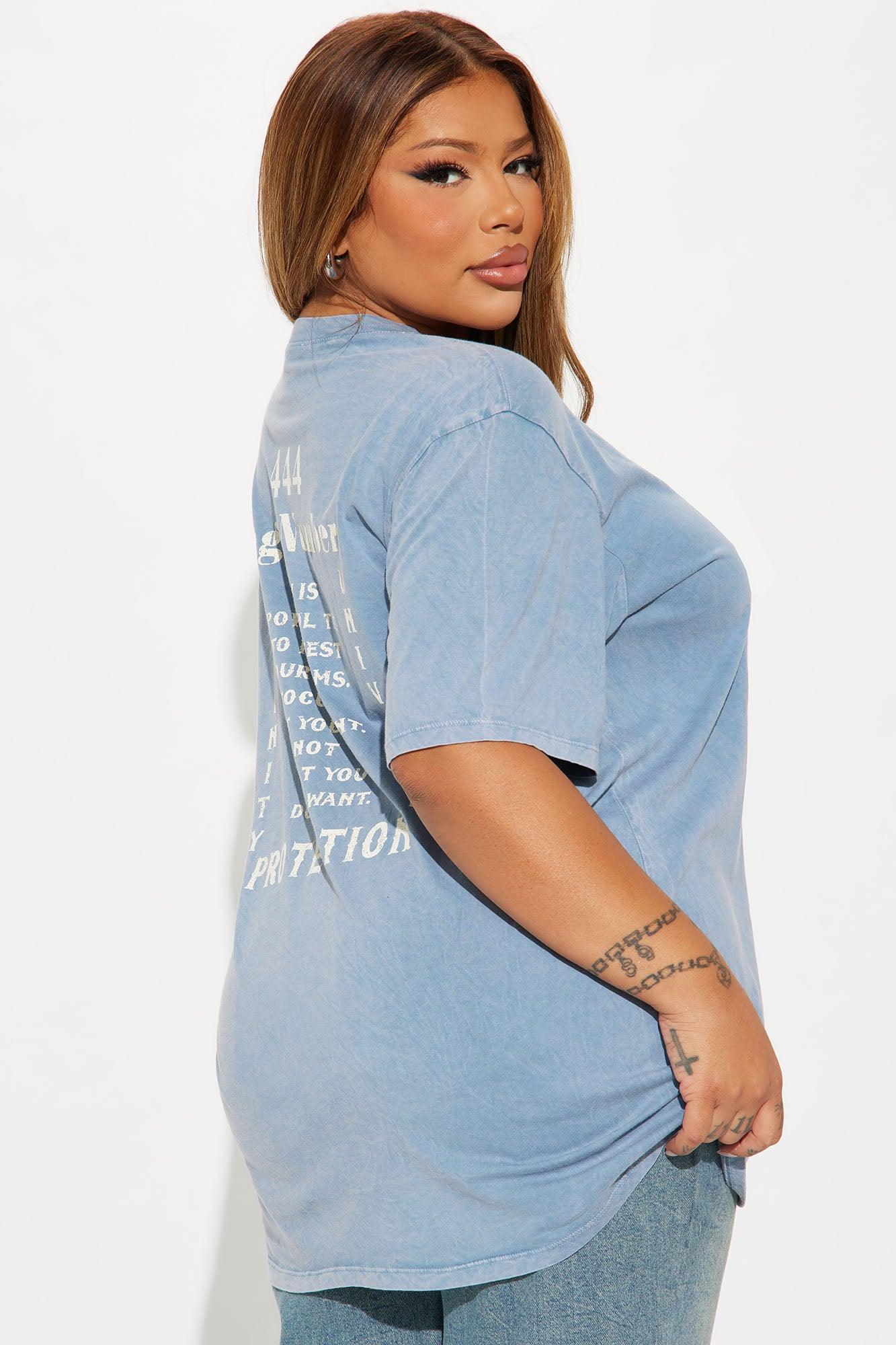 444 Angel Number Tunic Top - Blue Product Image