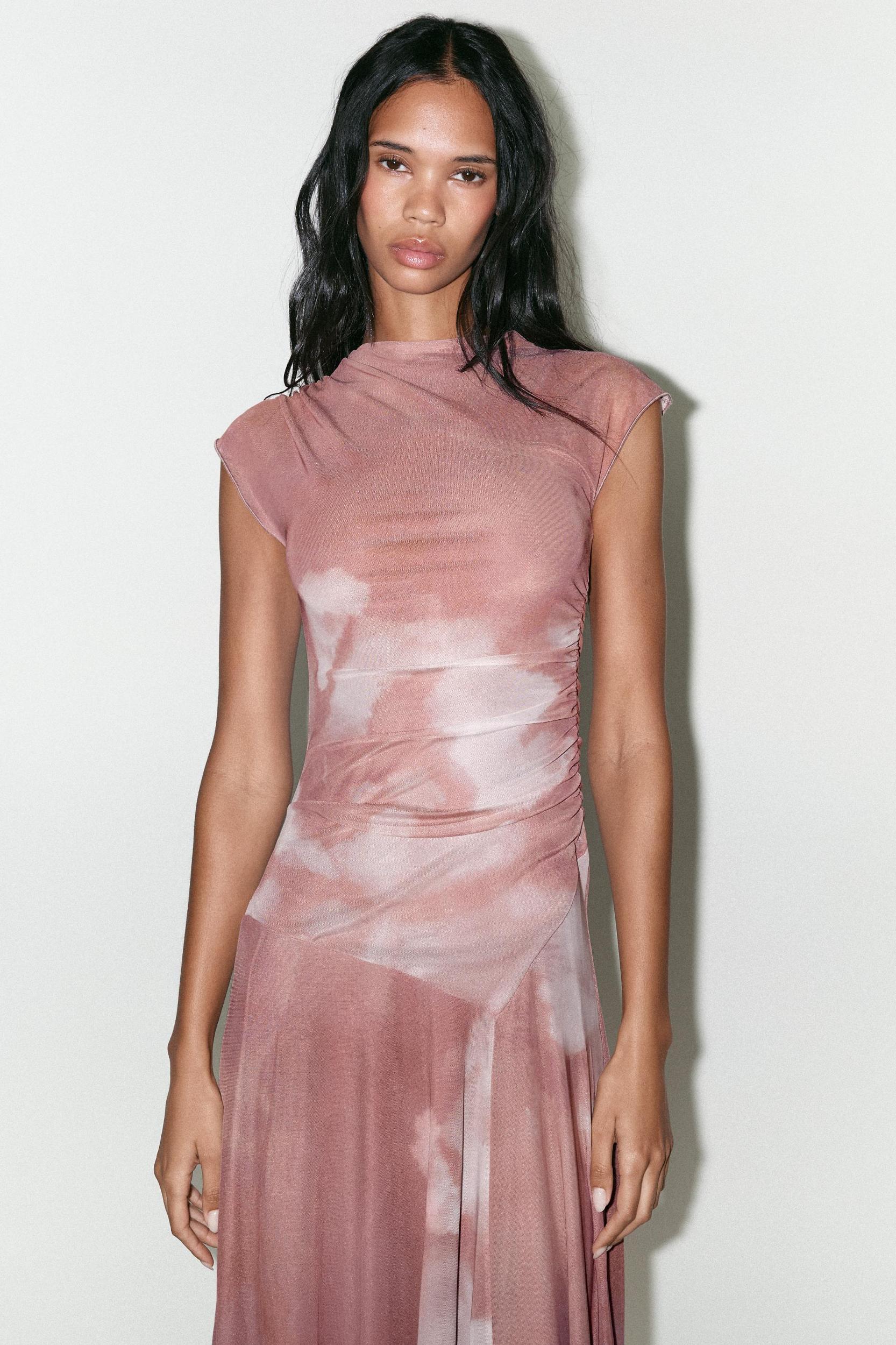 RUCHED TULLE DRESS Product Image