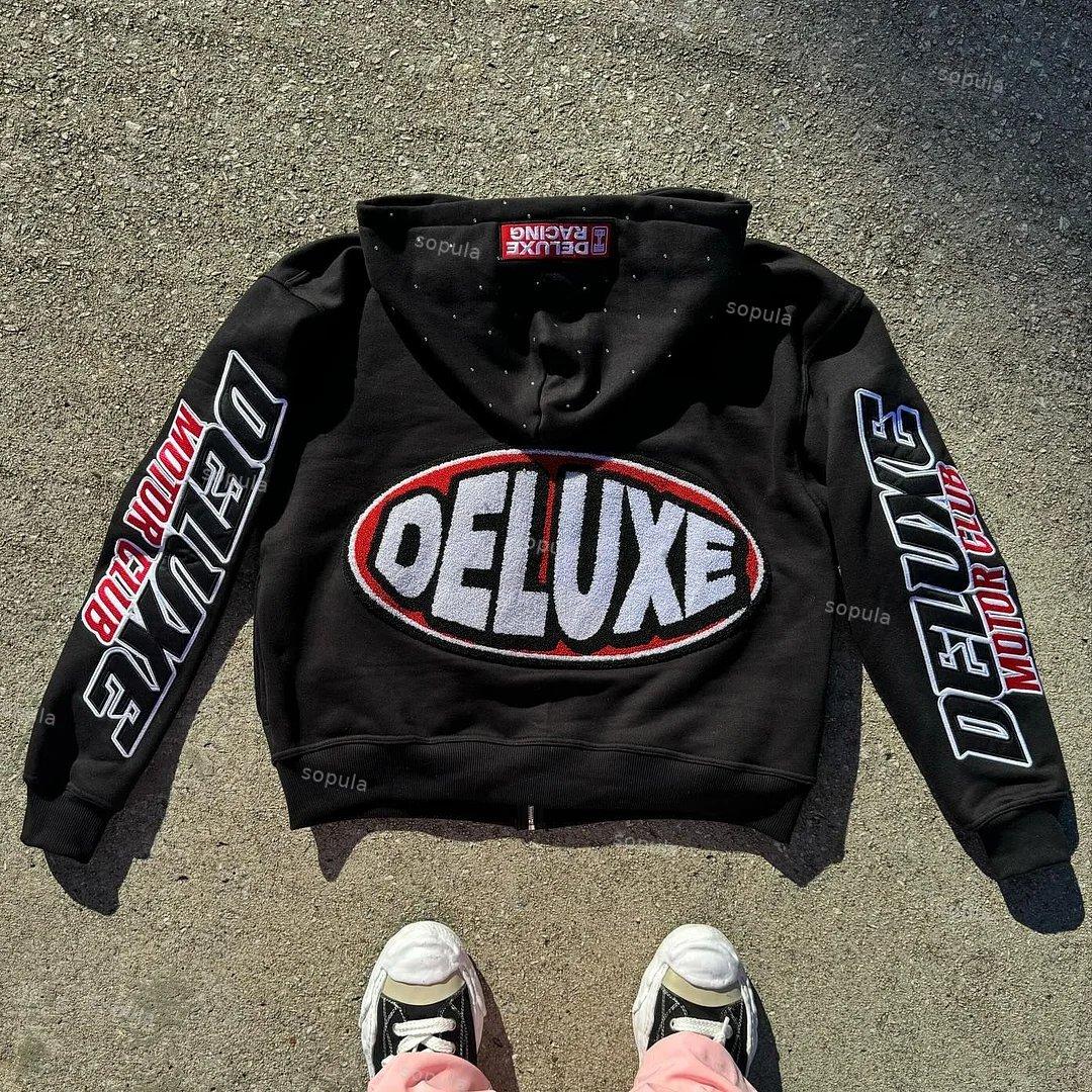 Vintage Deluxe Graphic Hip Hop Oversized Zip Up Hoodie Product Image