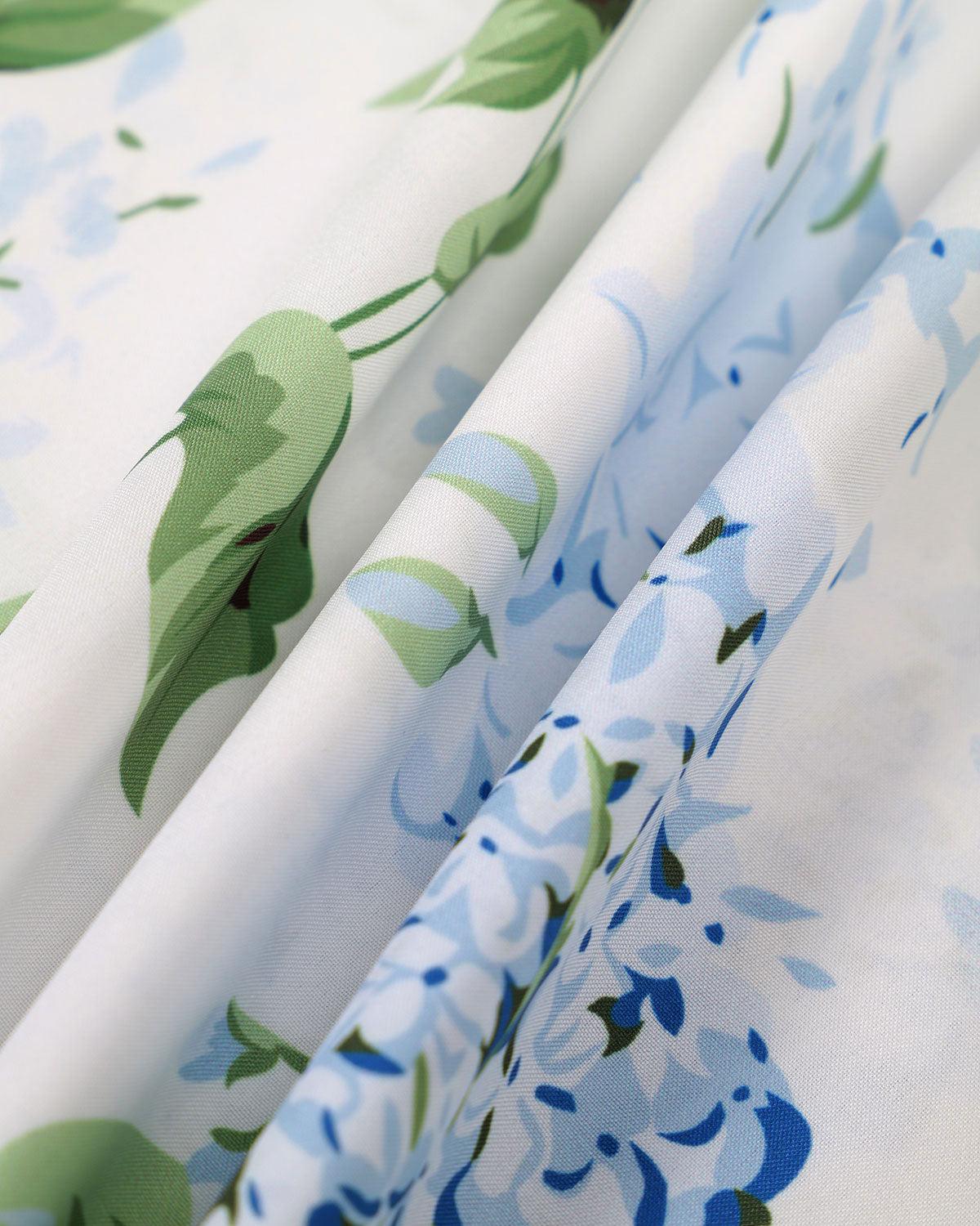 The White Square Neck Floral A-Line Midi Dress Product Image