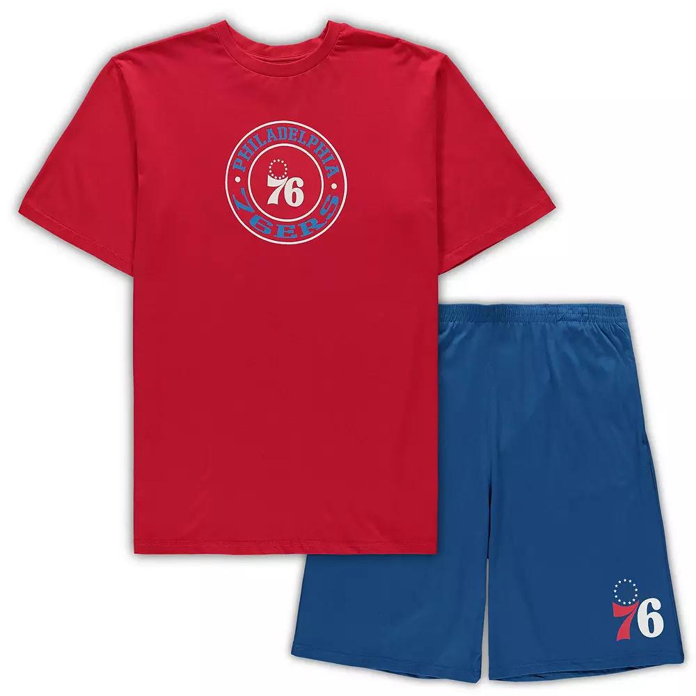 Men's Concepts Sport Red/Royal Philadelphia 76ers Big & Tall T-Shirt & Shorts Sleep Set, Size: 3XB, 76r Red Product Image