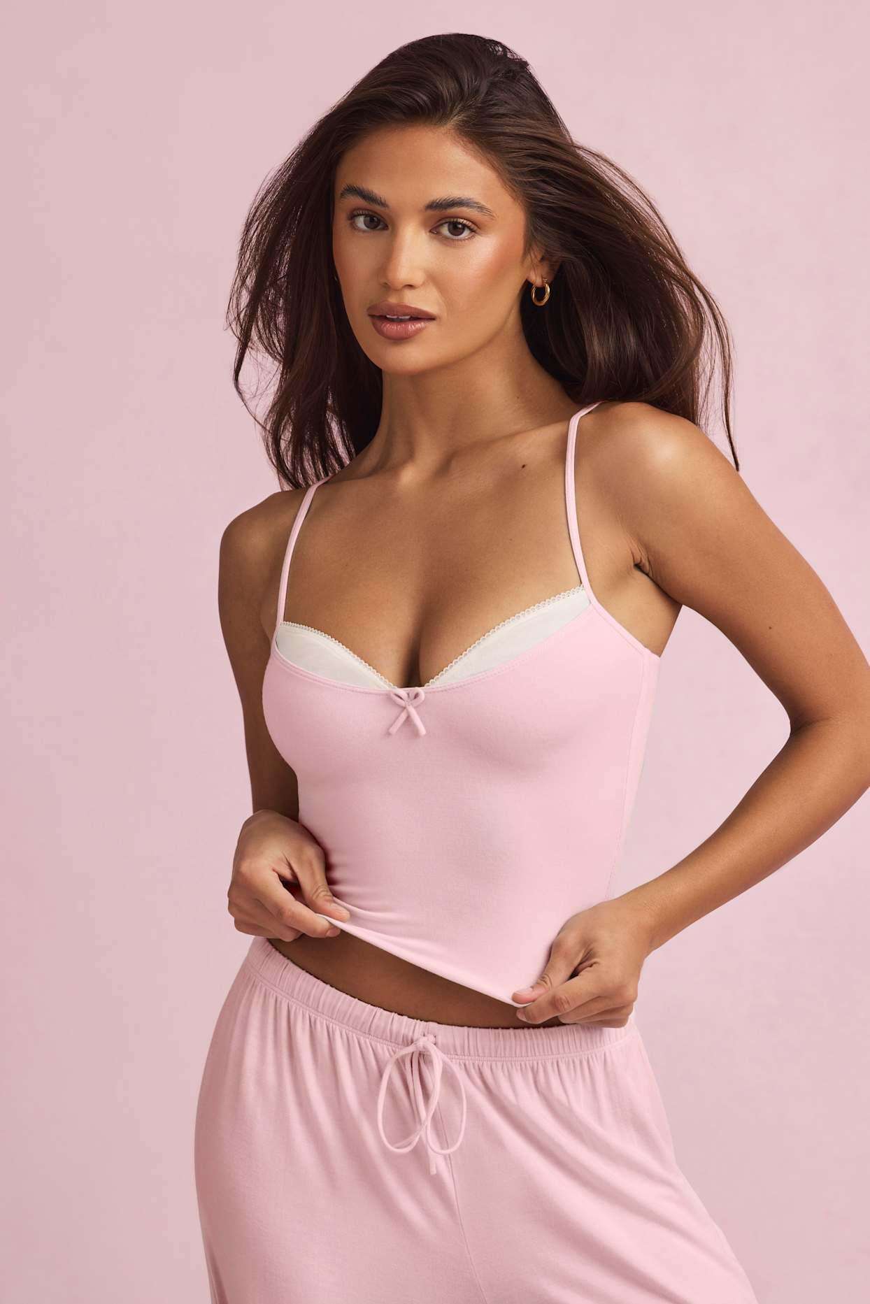 Modal Camisole Pyjama Top in Baby Pink Baby Product Image