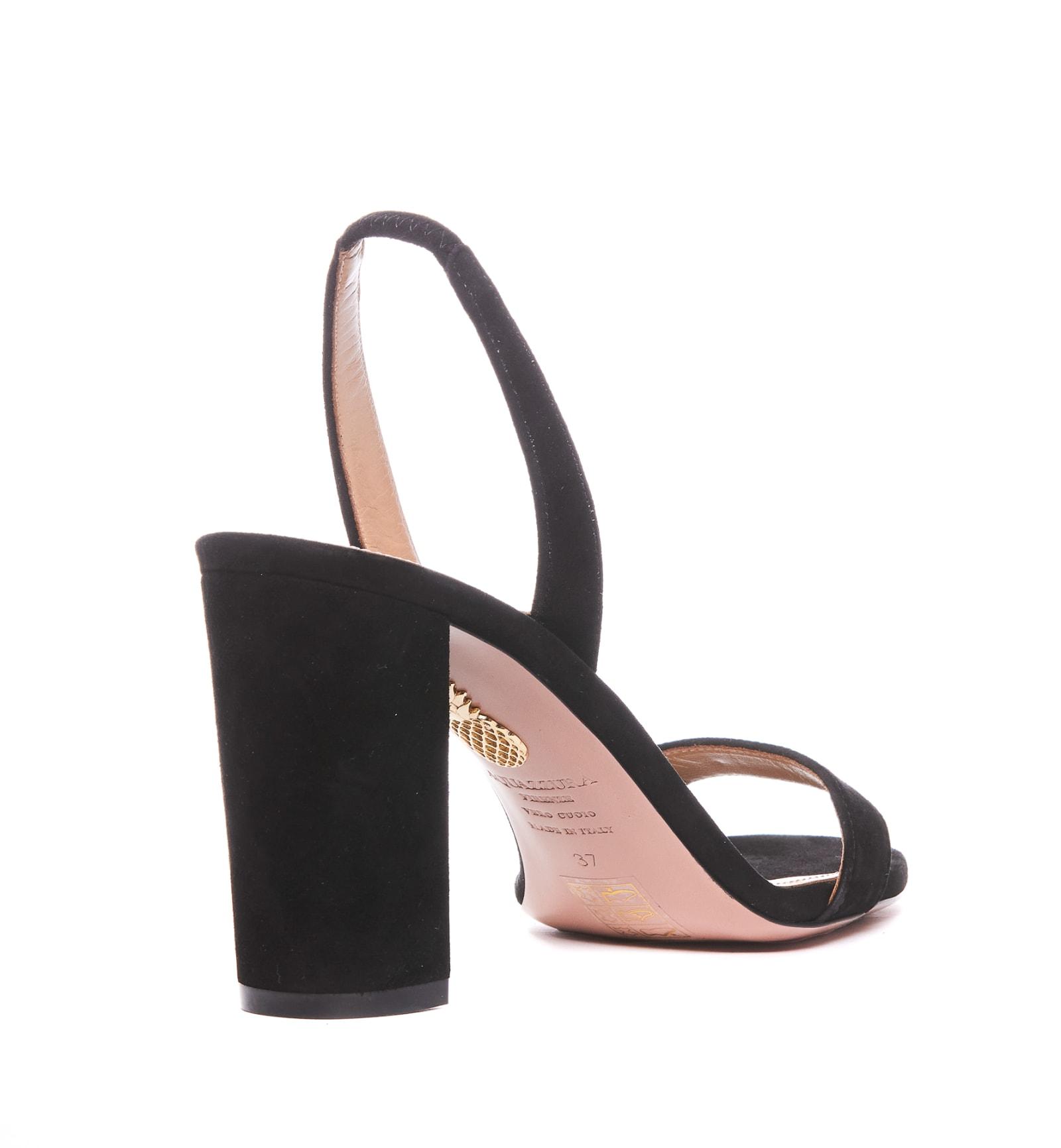 AQUAZZURA So Nude 85 Leather Slingback Sandals In Black Product Image