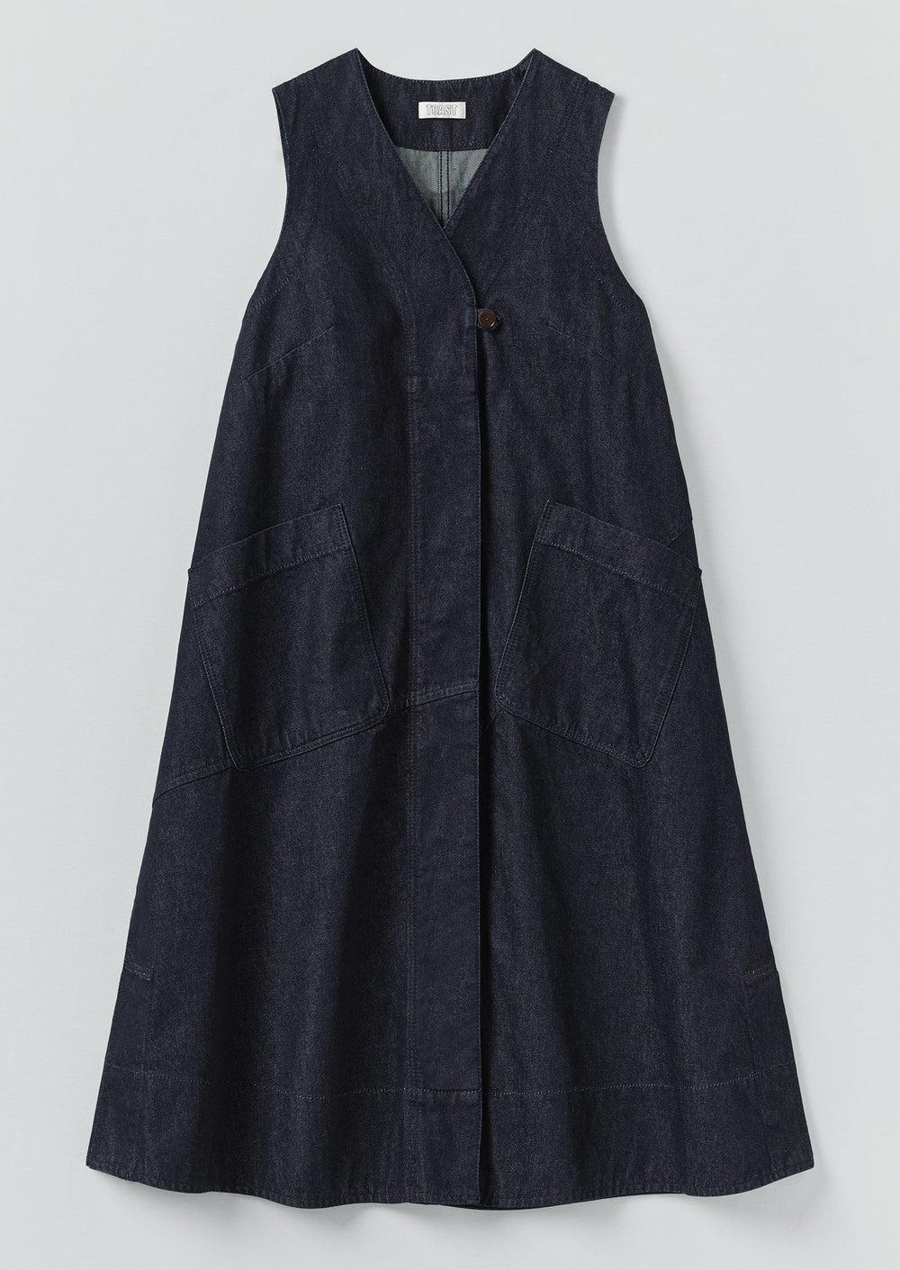 A Line Denim Tunic Dress | Indigo Product Image