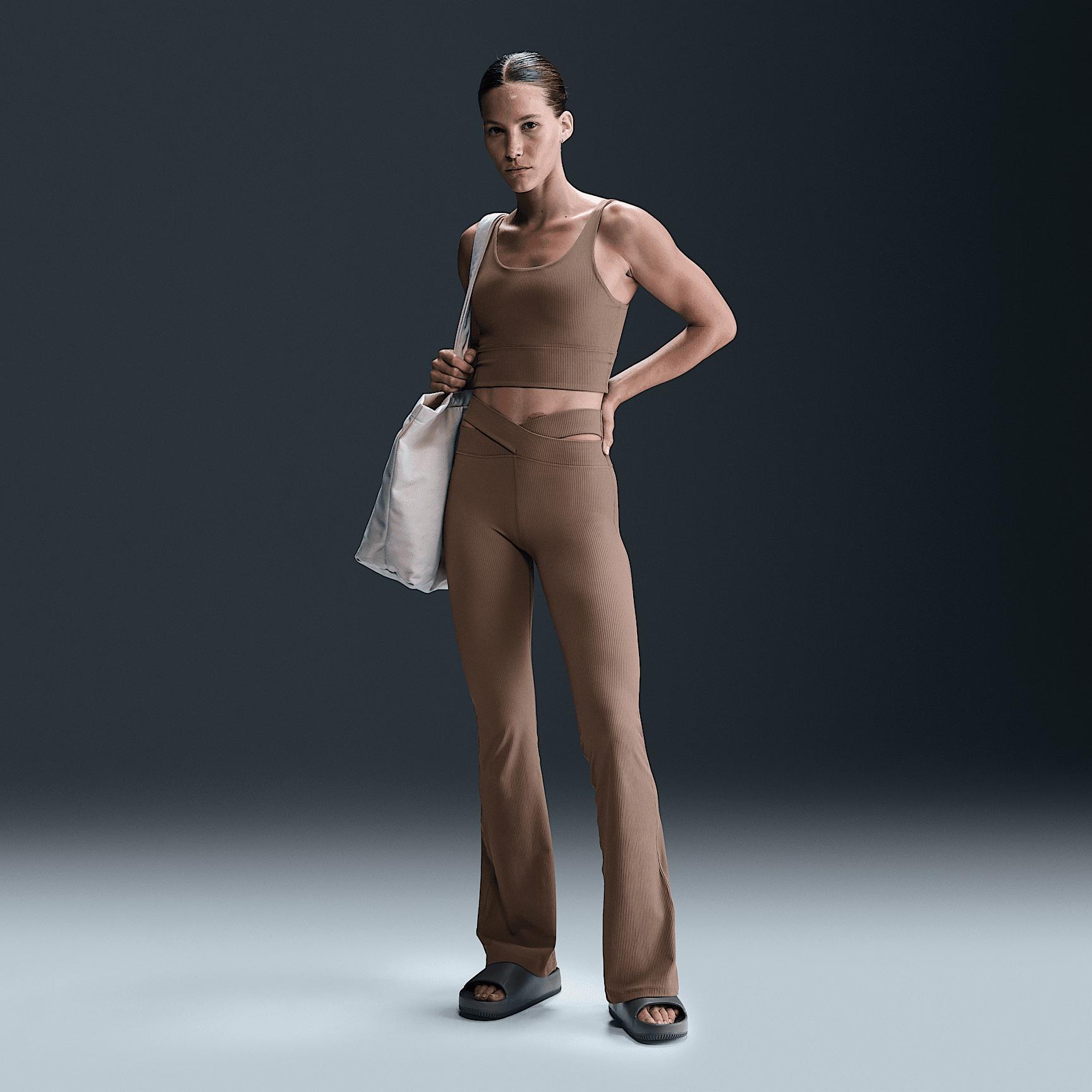 Nike Zenvy Rib Women's High-Waisted Flared Leggings Product Image