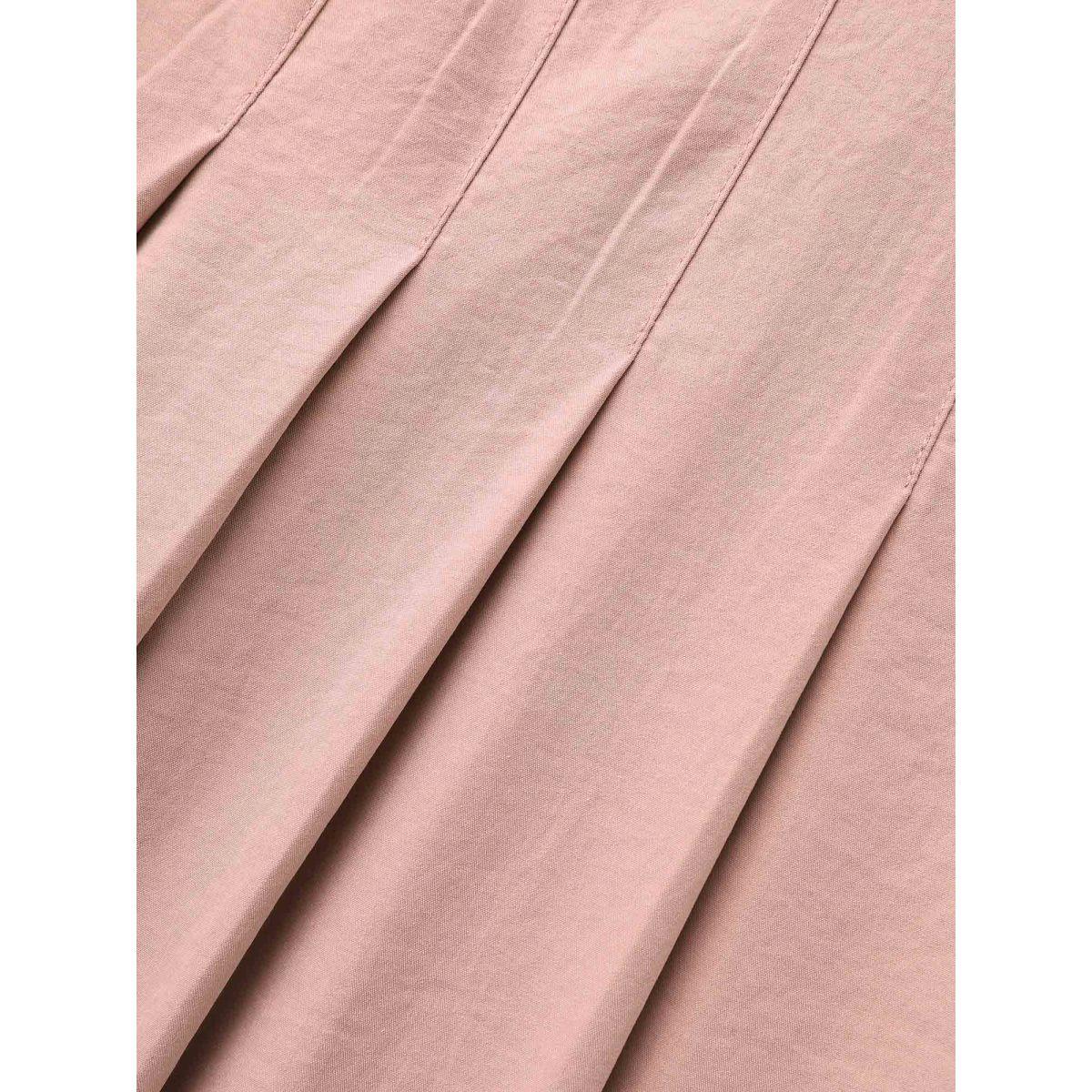 Plus Size Contrast Shirred Pleated Maxi Dress Nudepink Women Elegant Contrast Shirt collar Short sleeve Curvy BloomChic 18-20/2X Product Image