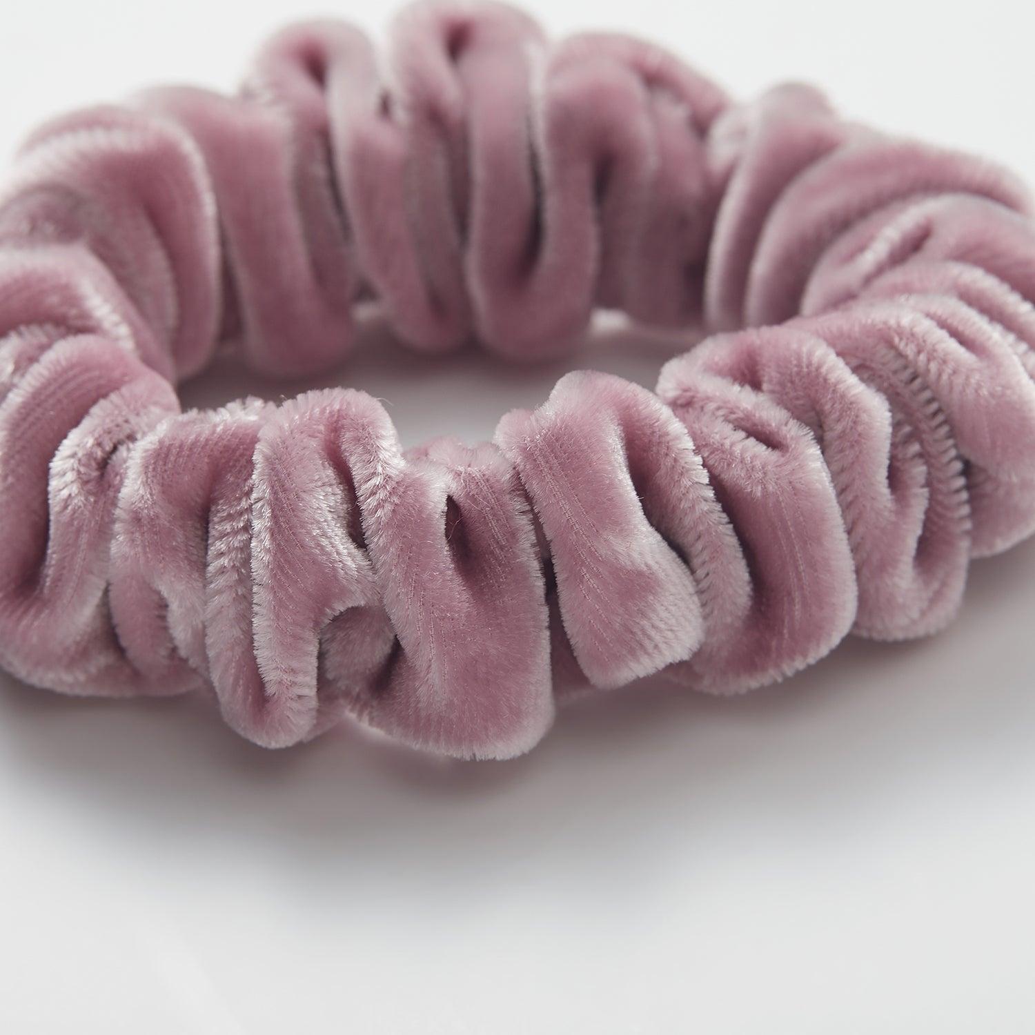 Silk Velvet Handmade Scrunchie Set of Two | 0.8 Inch & 2 Inch | Lipstick Collection Product Image