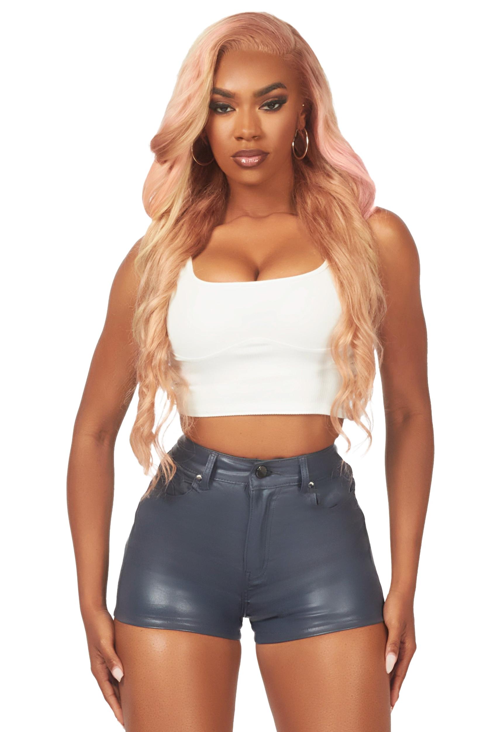 Tamry Grey PU Short Female Product Image